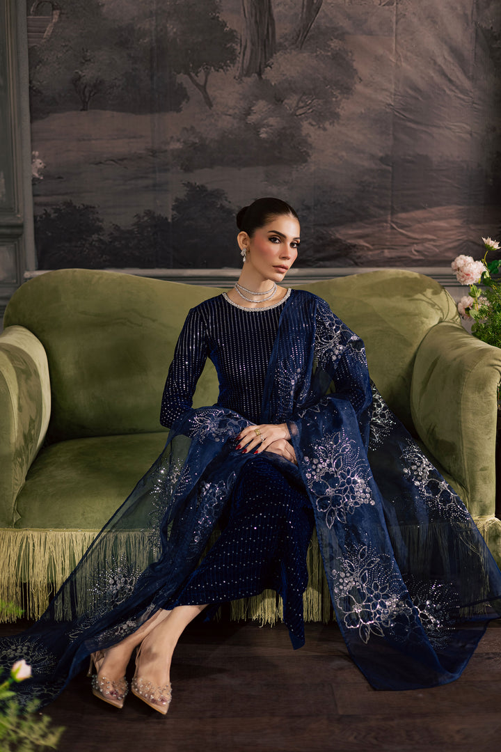  Skynote 3Pc - Velvet Luxe Pret BATIKLuxePRET2025  BATIK   XS / Electric Blue / Velvet-S / Electric Blue / Velvet-M / Electric Blue / Velvet-L / Electric Blue / Velvet-XL / Electric Blue / Velvet