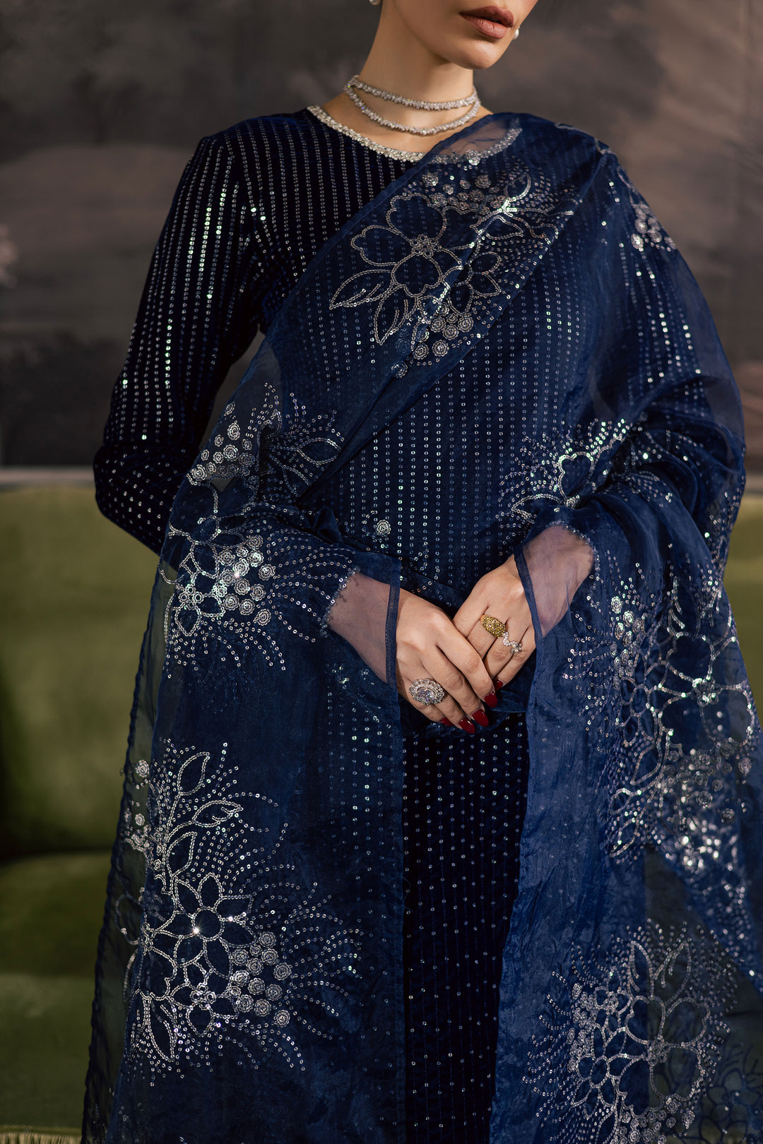  Skynote 3Pc - Velvet Luxe Pret BATIKLuxePRET2025  BATIK   XS / Electric Blue / Velvet-S / Electric Blue / Velvet-M / Electric Blue / Velvet-L / Electric Blue / Velvet-XL / Electric Blue / Velvet