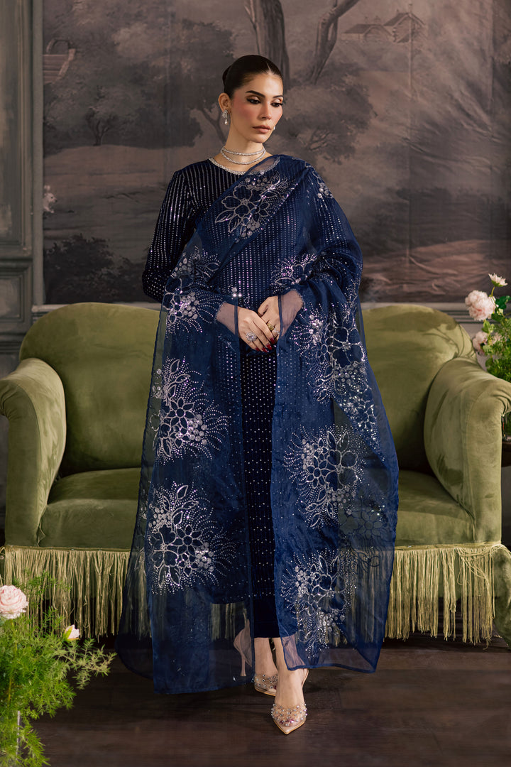  Skynote 3Pc - Velvet Luxe Pret BATIKLuxePRET2025  BATIK   XS / Electric Blue / Velvet-S / Electric Blue / Velvet-M / Electric Blue / Velvet-L / Electric Blue / Velvet-XL / Electric Blue / Velvet