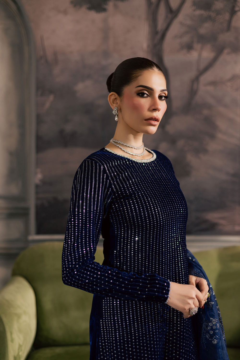  Skynote 3Pc - Velvet Luxe Pret BATIKLuxePRET2025  BATIK   XS / Electric Blue / Velvet-S / Electric Blue / Velvet-M / Electric Blue / Velvet-L / Electric Blue / Velvet-XL / Electric Blue / Velvet