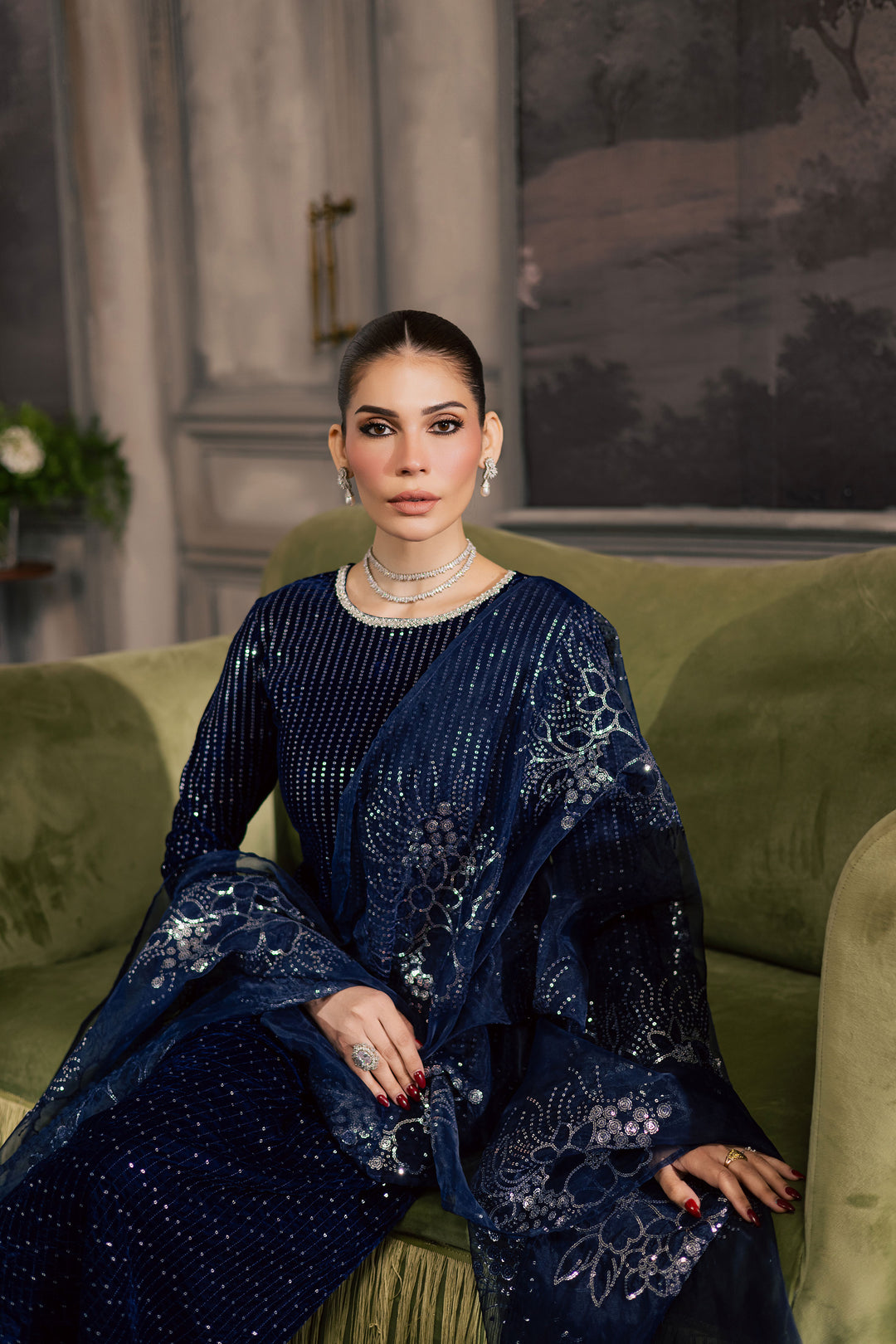  Skynote 3Pc - Velvet Luxe Pret BATIKLuxePRET2025  BATIK   XS / Electric Blue / Velvet-S / Electric Blue / Velvet-M / Electric Blue / Velvet-L / Electric Blue / Velvet-XL / Electric Blue / Velvet