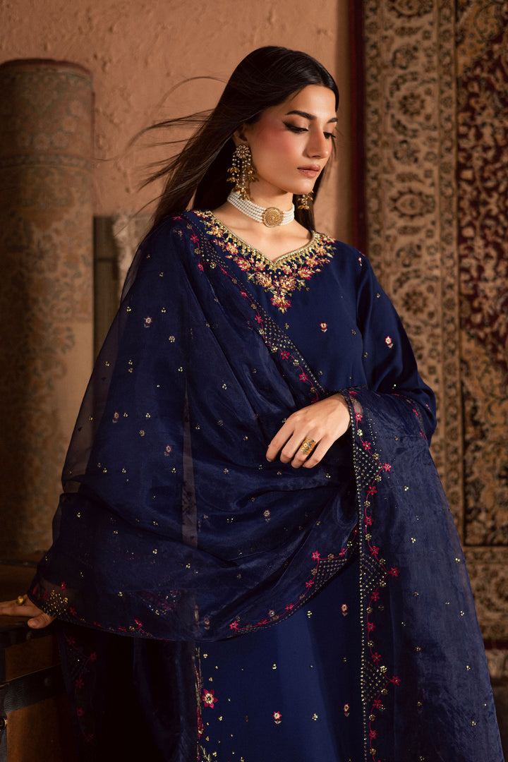  Skyra 3Pc- Festive Luxe Pret BATIKSTUDIO2025  BATIK   S / Deep Blue / Georgette-M / Deep Blue / Georgette-L / Deep Blue / Georgette