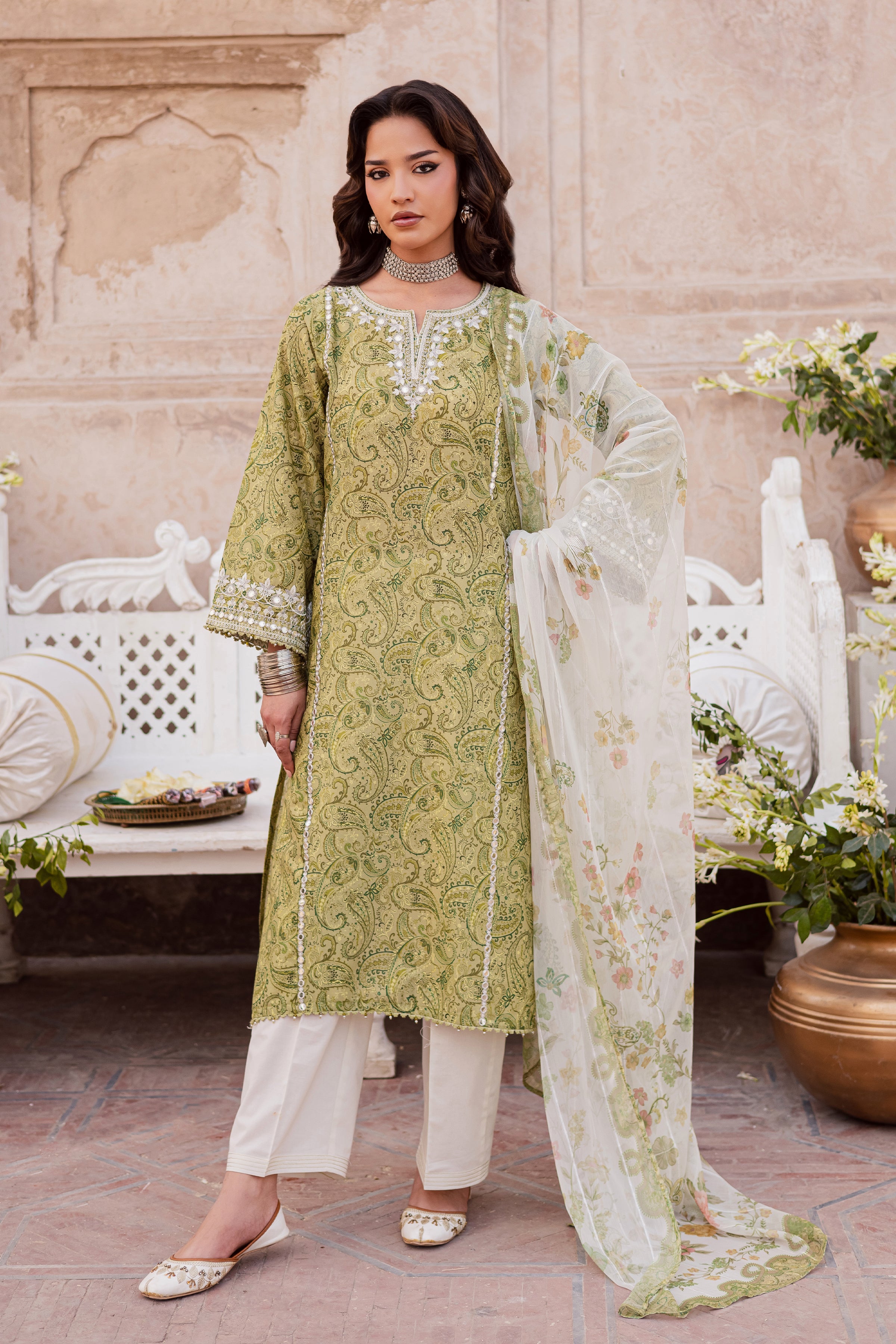  Solan 3Pc - Festive Eid Prints BATIKEID2026  BATIK   XS / Green / Lawn-S / Green / Lawn-M / Green / Lawn-L / Green / Lawn-XL / Green / Lawn