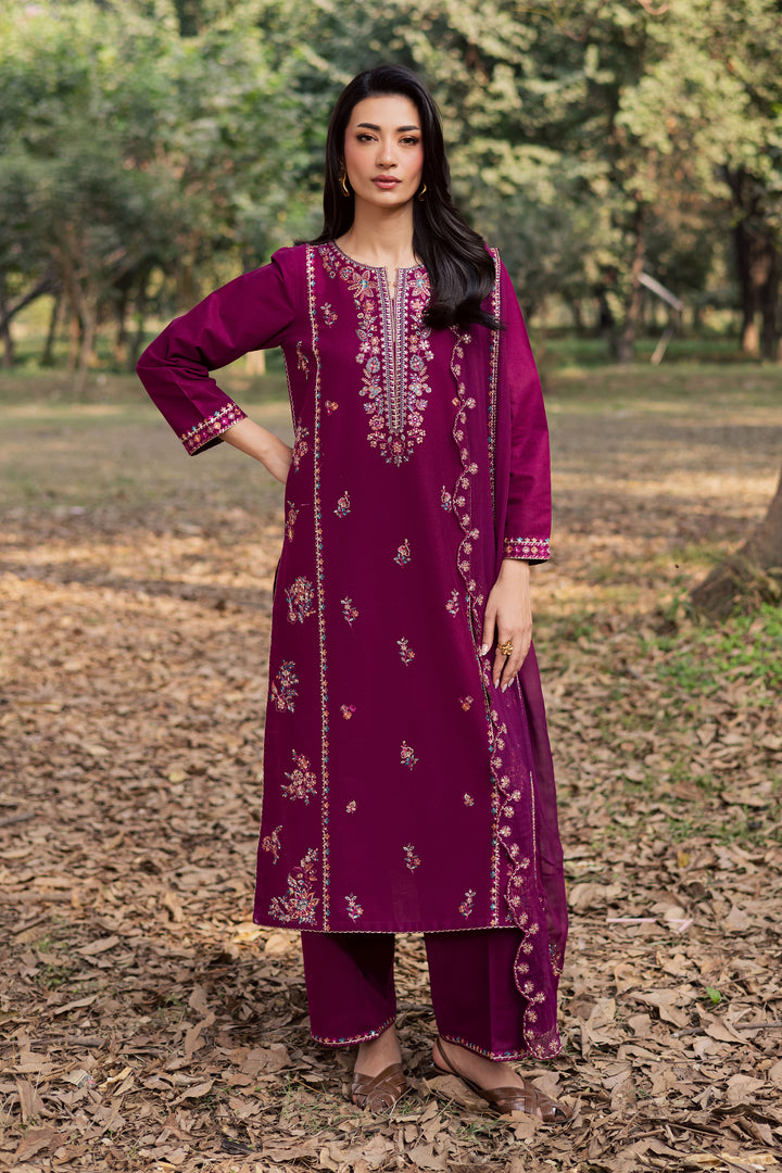  Sole 3Pc - Embroidered Khaddar Dress BATIK WINTER PRET 2025  BATIK   XS / Beetroot / Khaddar-S / Beetroot / Khaddar-M / Beetroot / Khaddar-L / Beetroot / Khaddar-XL / Beetroot / Khaddar