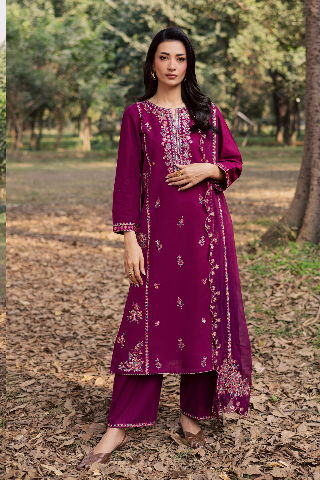  Sole 3Pc - Embroidered Khaddar Dress BATIK WINTER PRET 2025  BATIK   XS / Beetroot / Khaddar-S / Beetroot / Khaddar-M / Beetroot / Khaddar-L / Beetroot / Khaddar-XL / Beetroot / Khaddar