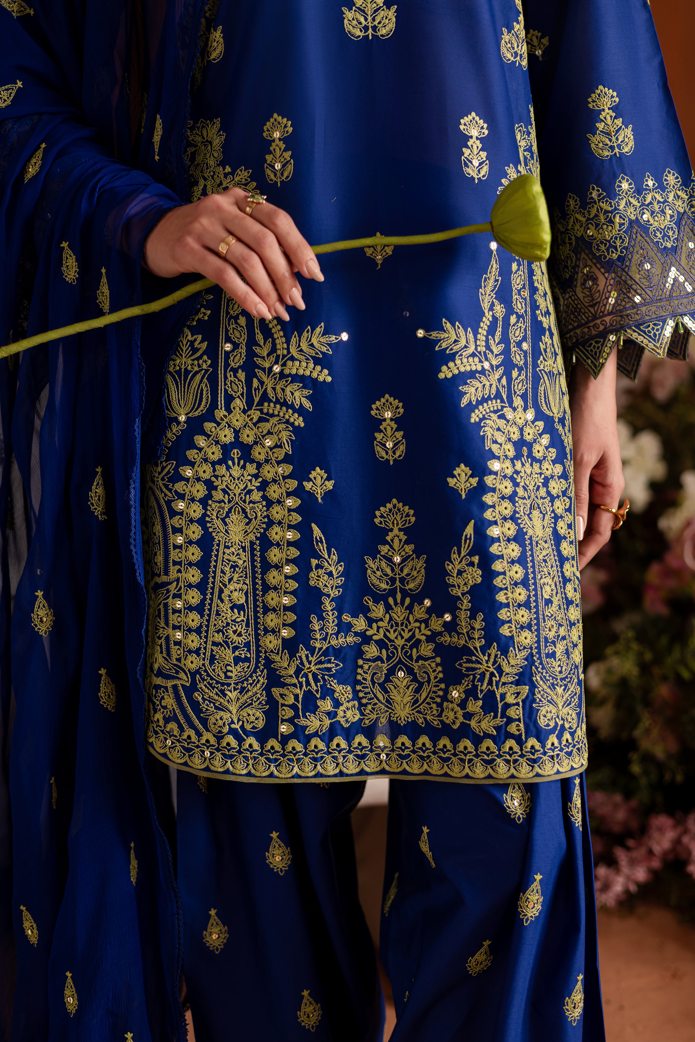 Sole Blue 3Pc - Embroidered Lawn Dress Sole Blue 3Pc - Embroidered Lawn Dress