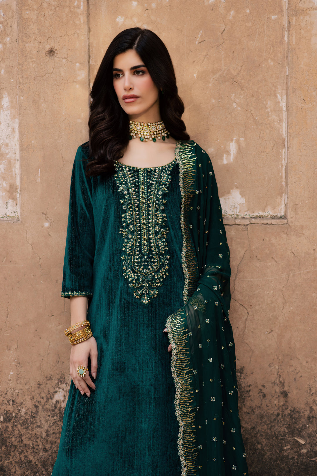  Solesta 3Pc - Velvet Formal Dress BATIKstudio  BATIK   S / Dark Green / Velvet-M / Dark Green / Velvet-L / Dark Green / Velvet