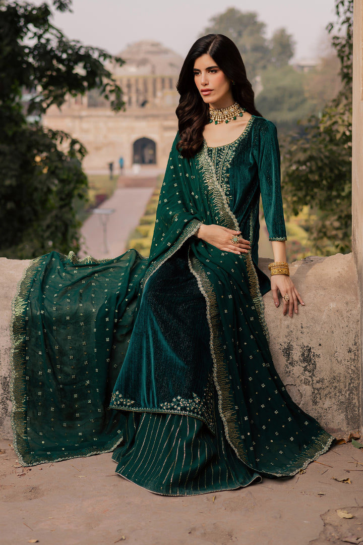  Solesta 3Pc - Velvet Formal Dress BATIKstudio  BATIK   S / Dark Green / Velvet-M / Dark Green / Velvet-L / Dark Green / Velvet