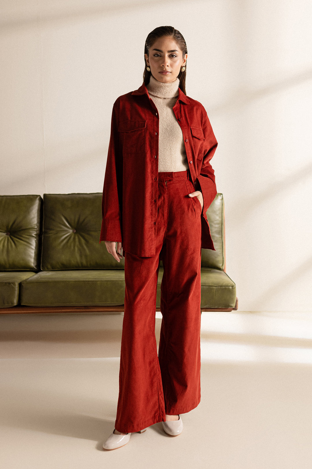 Solid Co-ord Rust Co-ord Set – BATIK - Main Image