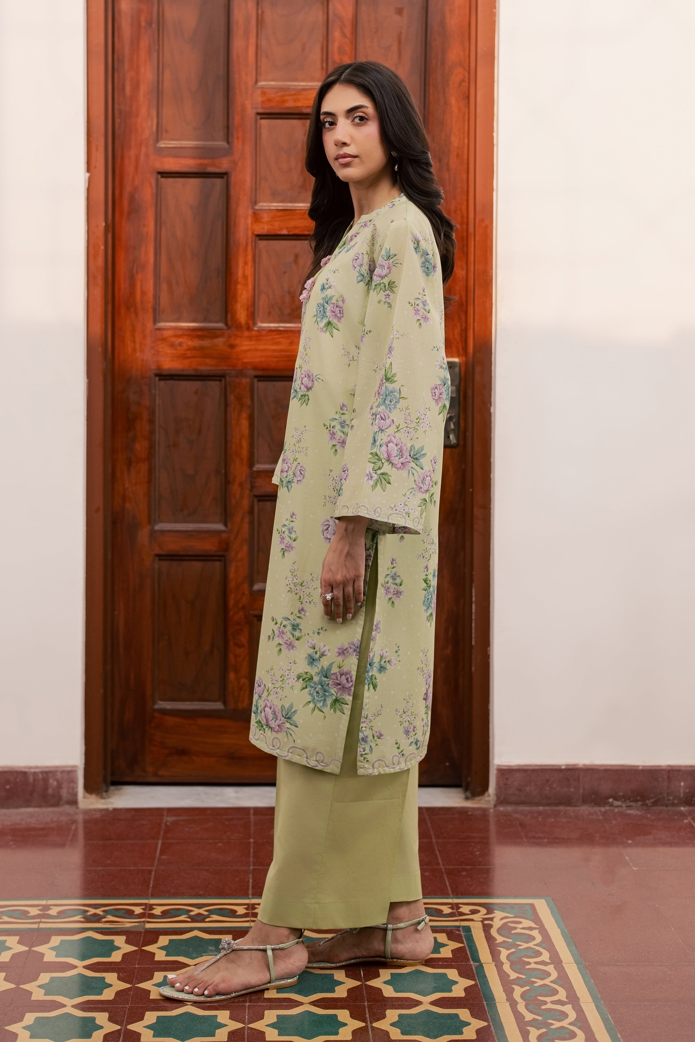 Steffi 2Pc - Printed Lawn Dress BATIKSS26  BATIK   XS / Green / Lawn-S / Green / Lawn-M / Green / Lawn-L / Green / Lawn-XL / Green / Lawn