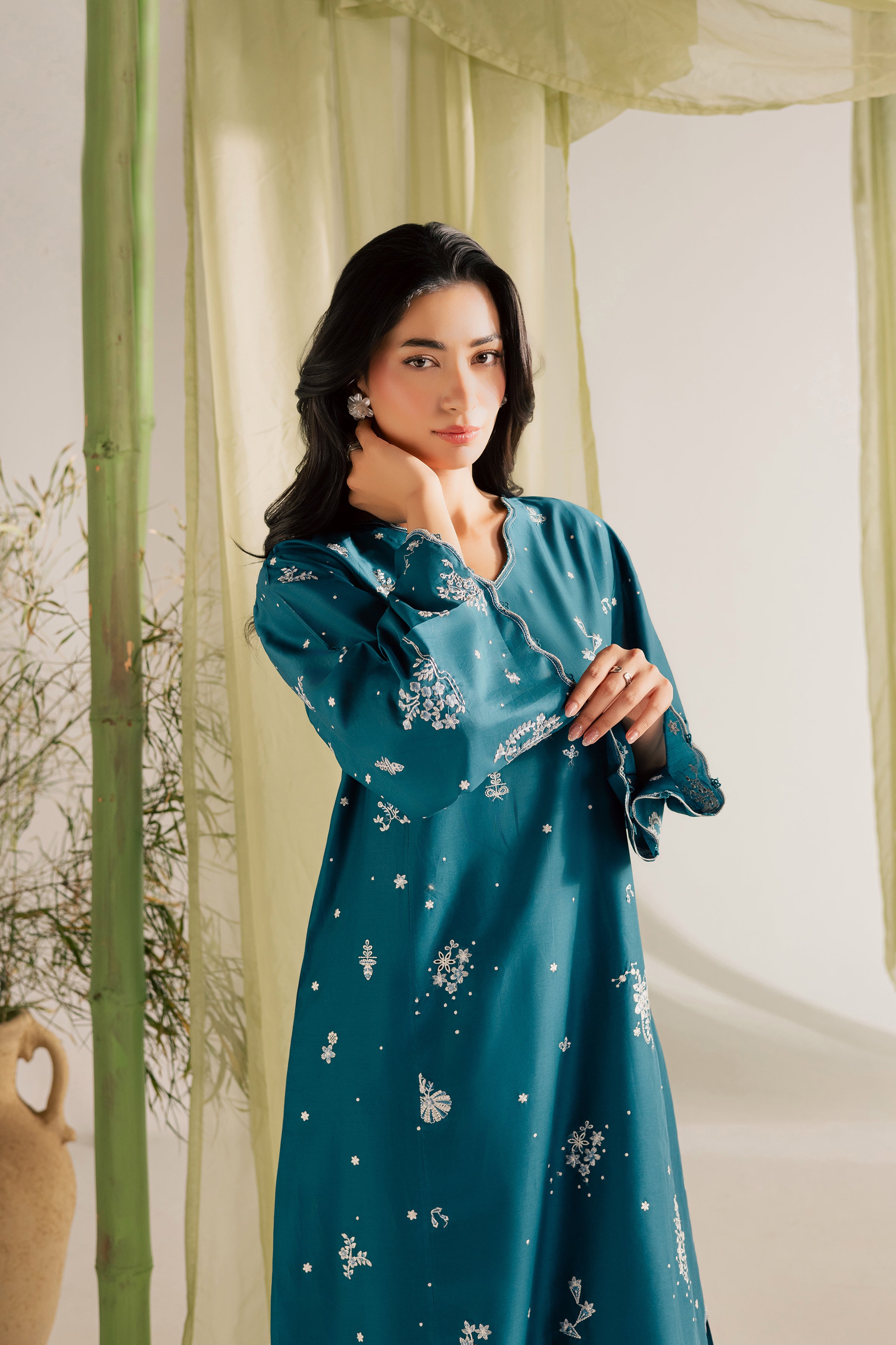  Sugar Sky 2Pc - Embroidered Lawn Dress EverydayEdit26  BATIK   XS / Prussian Blue / Pima Lawn-S / Prussian Blue / Pima Lawn-M / Prussian Blue / Pima Lawn-L / Prussian Blue / Pima Lawn-XL / Prussian Blue / Pima Lawn