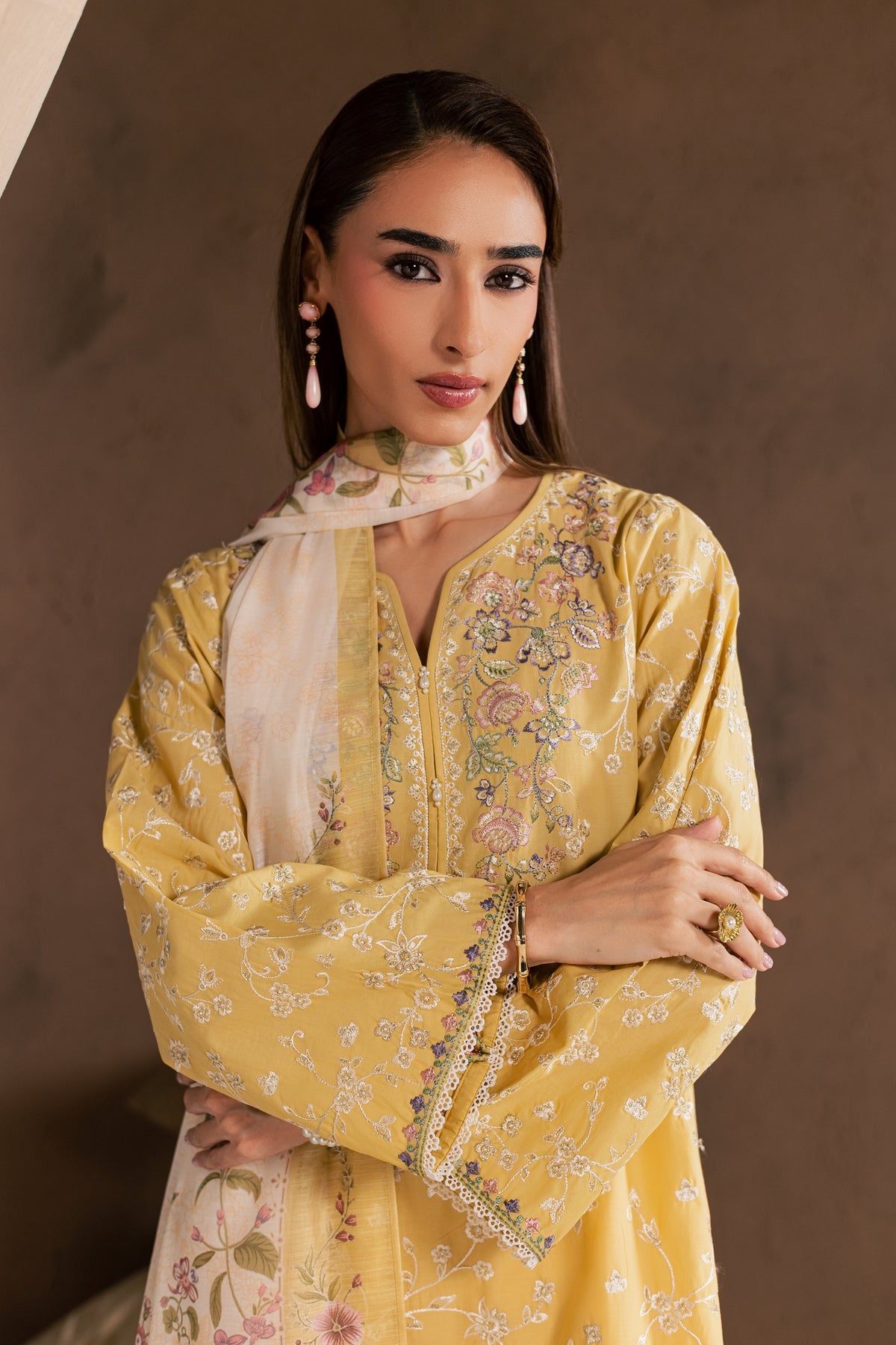 Sunlit Garden 3Pc - Embroidered Cambric Pret PRETAW2026  BATIK   XS / Yellow / Cambric