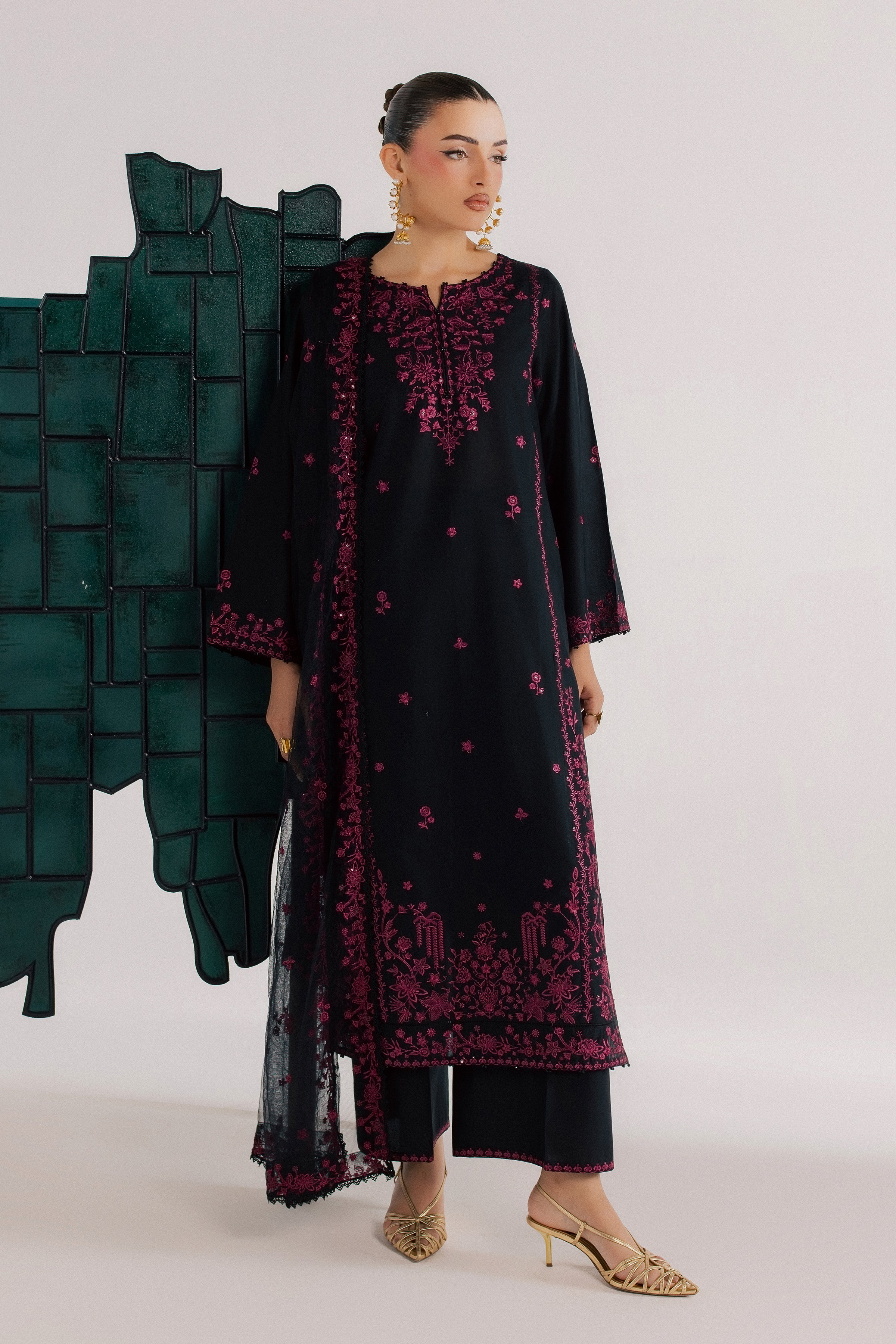  Surkh Saaya 3Pc - Luxury Embroidered Lawn BATIKSS26  BATIK   XS / Jet Black / Pima Lawn-S / Jet Black / Pima Lawn-M / Jet Black / Pima Lawn-L / Jet Black / Pima Lawn-XL / Jet Black / Pima Lawn