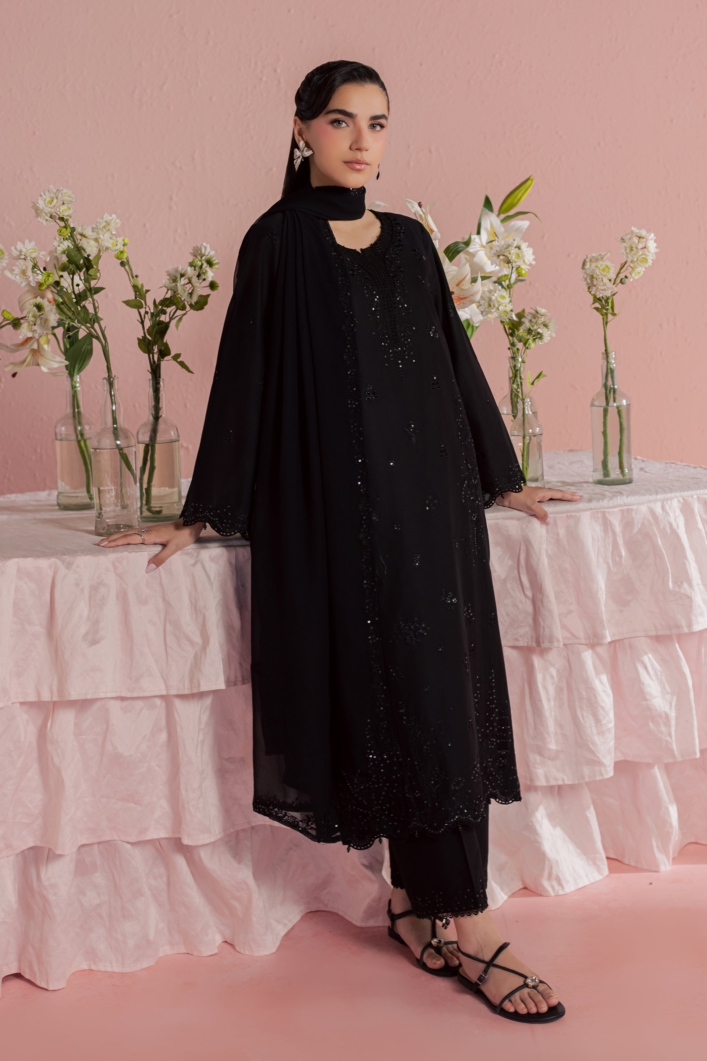  Surma 3Pc - Embroidered Lawn Dress BATIKSS26  BATIK   XS / Black / Pima Lawn-S / Black / Pima Lawn-M / Black / Pima Lawn-L / Black / Pima Lawn-XL / Black / Pima Lawn