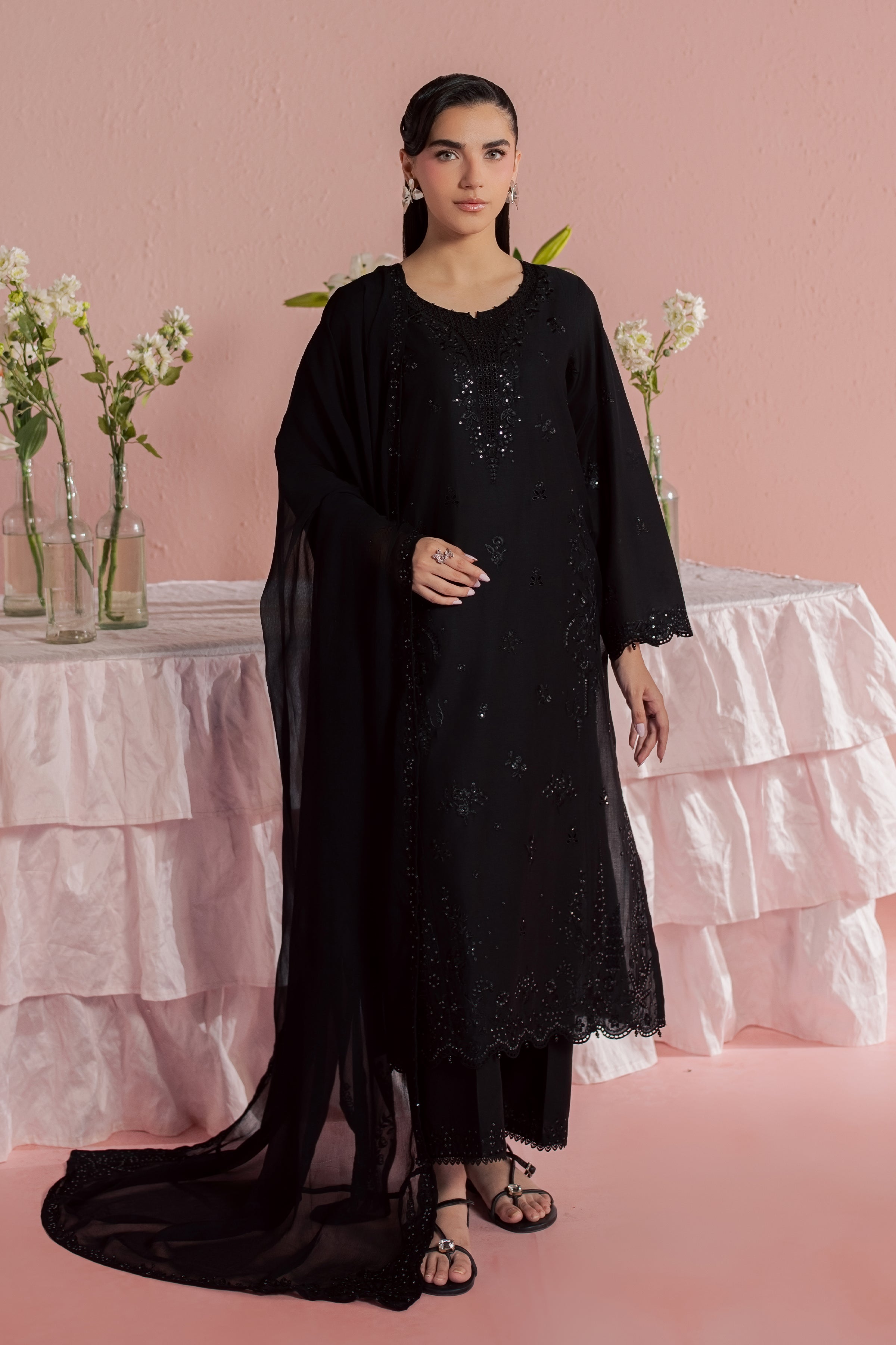  Surma 3Pc - Embroidered Lawn Dress BATIKSS26  BATIK   XS / Black / Pima Lawn-S / Black / Pima Lawn-M / Black / Pima Lawn-L / Black / Pima Lawn-XL / Black / Pima Lawn