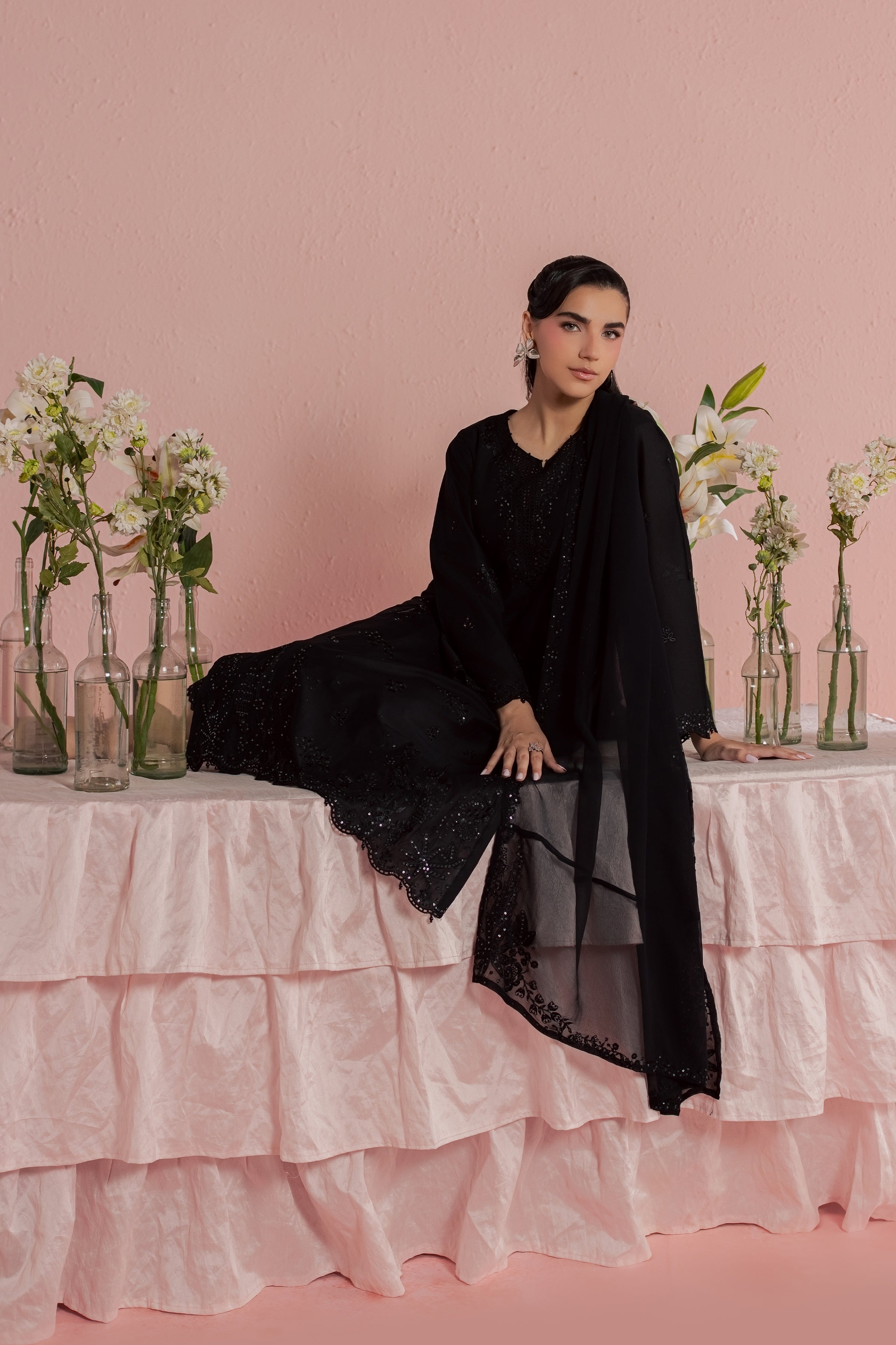  Surma 3Pc - Embroidered Lawn Dress BATIKSS26  BATIK   XS / Black / Pima Lawn-S / Black / Pima Lawn-M / Black / Pima Lawn-L / Black / Pima Lawn-XL / Black / Pima Lawn