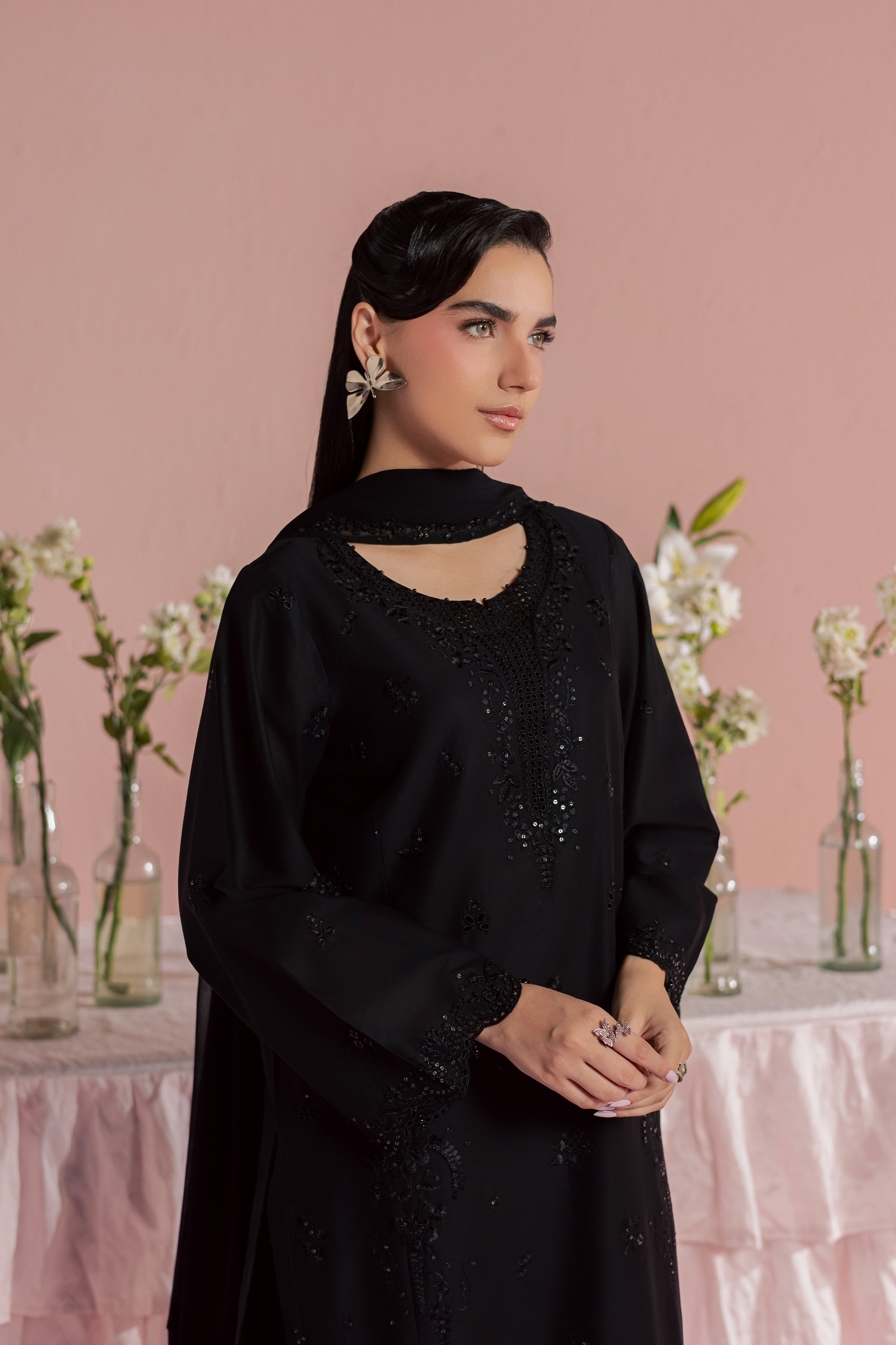  Surma 3Pc - Embroidered Lawn Dress BATIKSS26  BATIK   XS / Black / Pima Lawn-S / Black / Pima Lawn-M / Black / Pima Lawn-L / Black / Pima Lawn-XL / Black / Pima Lawn