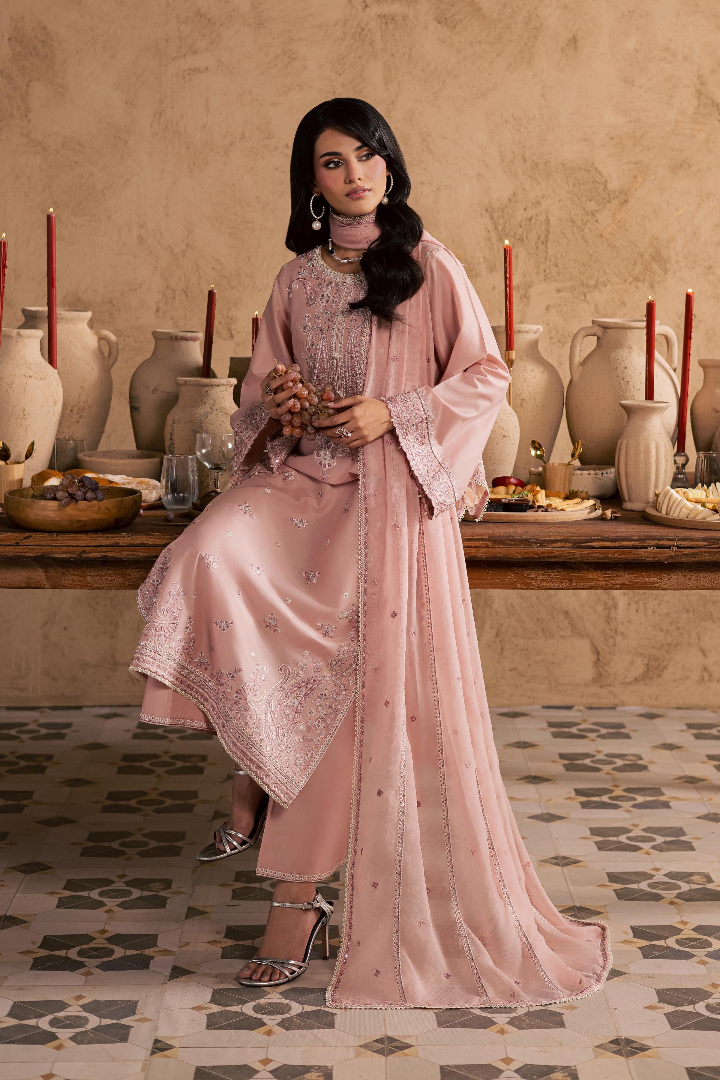  Taffy Aria 3Pc - Embroidered Festive Pret BATIKSS26  BATIK   XS / Candy Pink / Pima Lawn-S / Candy Pink / Pima Lawn-M / Candy Pink / Pima Lawn-L / Candy Pink / Pima Lawn-XL / Candy Pink / Pima Lawn