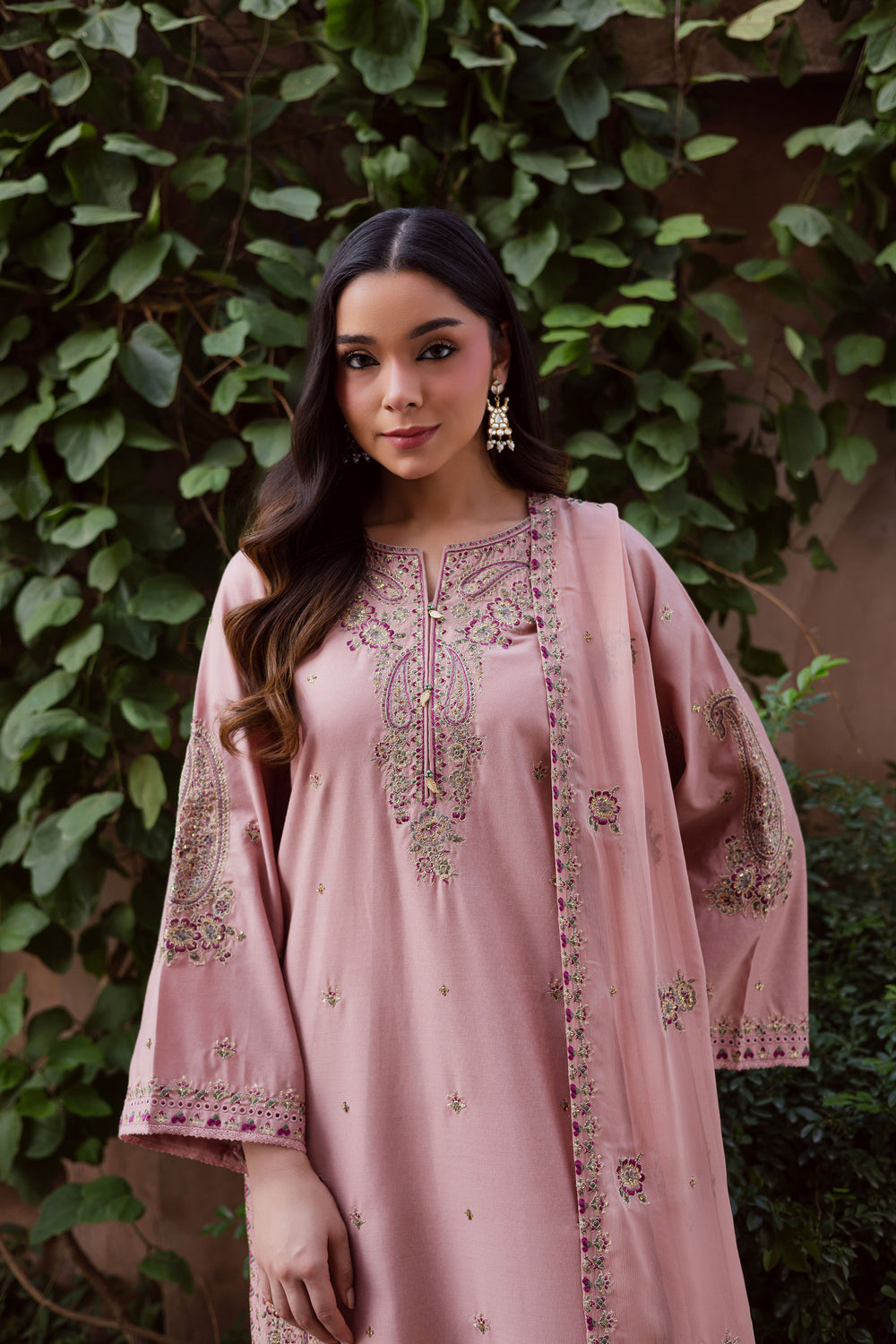  Arzu 3Pc - Embroidered Karandi Dress BATIK WINTER PRET 2025  BATIK   XS / Lilac Pink / Karandi-S / Lilac Pink / Karandi-M / Lilac Pink / Karandi-L / Lilac Pink / Karandi-XL / Lilac Pink / Karandi