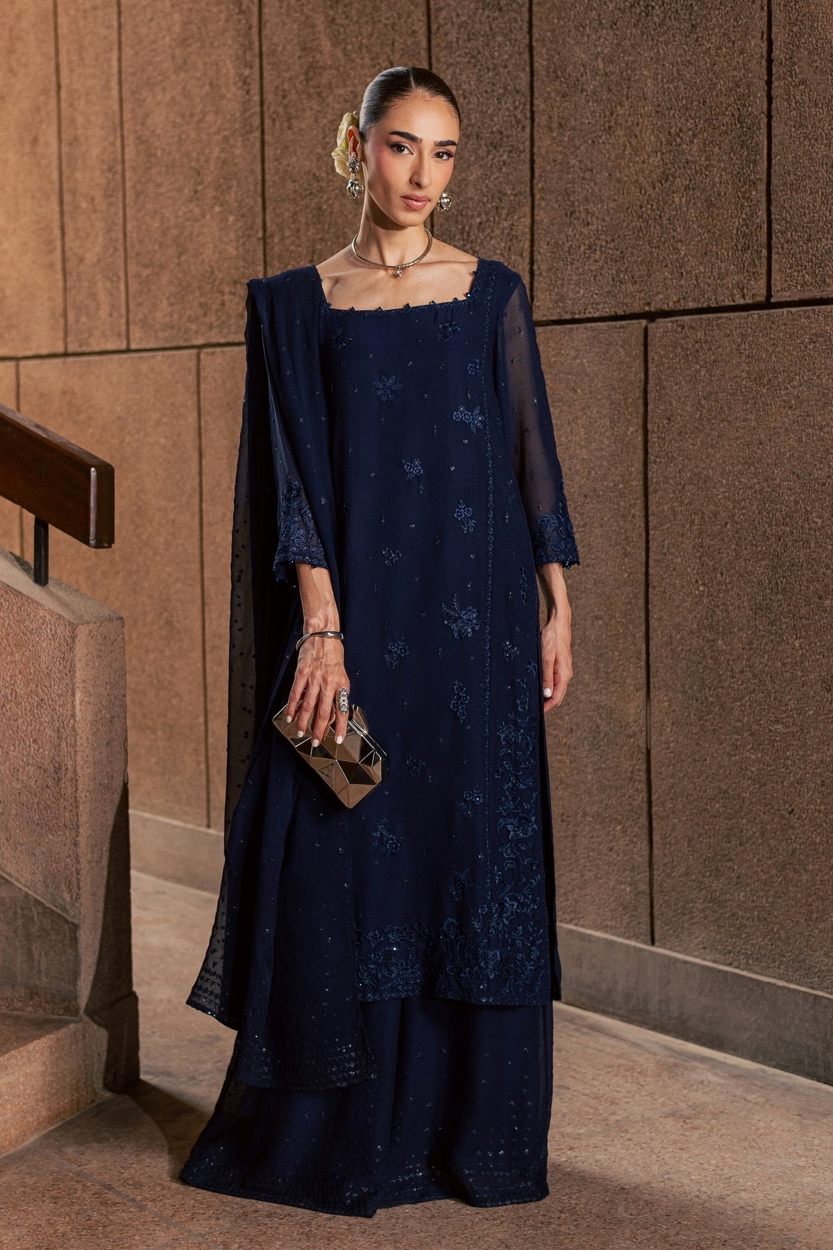 Tanrak 3Pc - Festive Luxe Pret BATIKLUXESEP26  BATIK   XS / Midnight Blue / Chiffon