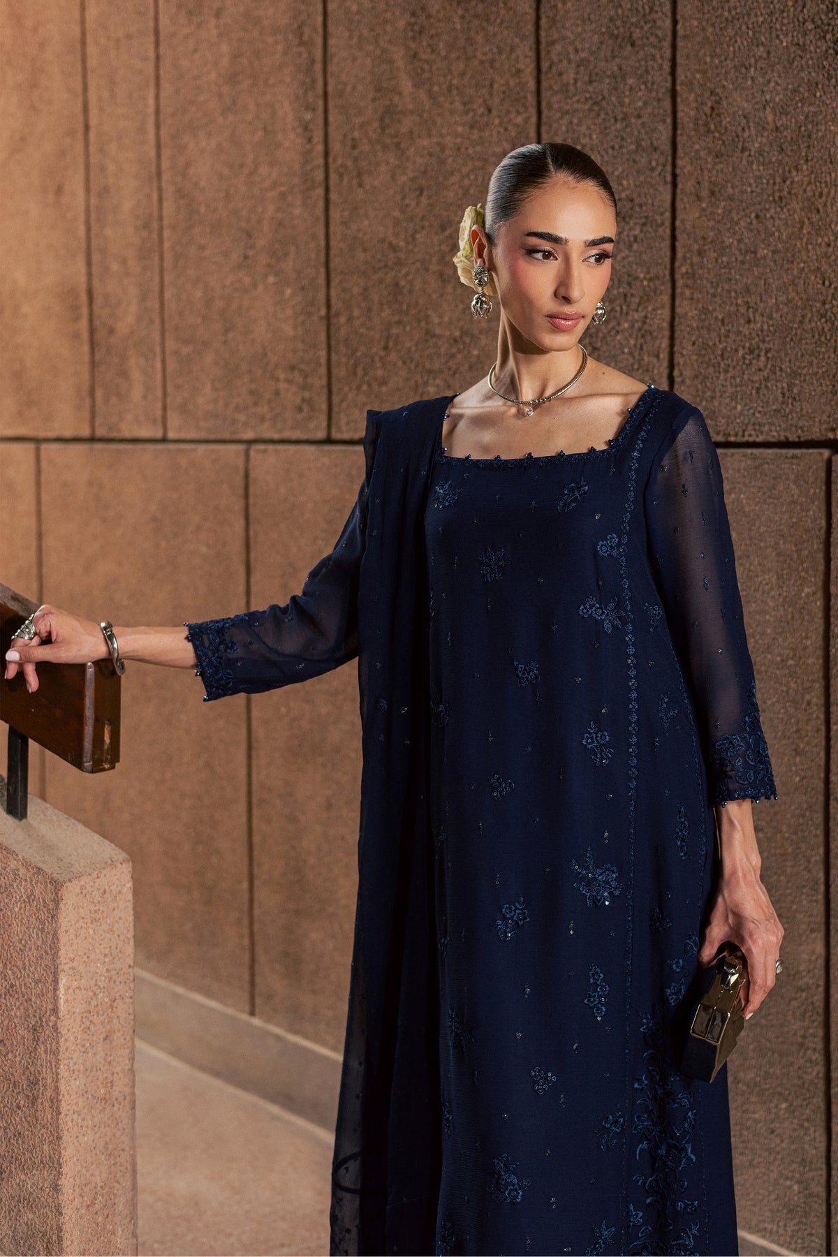 Tanrak 3Pc - Festive Luxe Pret BATIKLUXESEP26  BATIK   XS / Midnight Blue / Chiffon