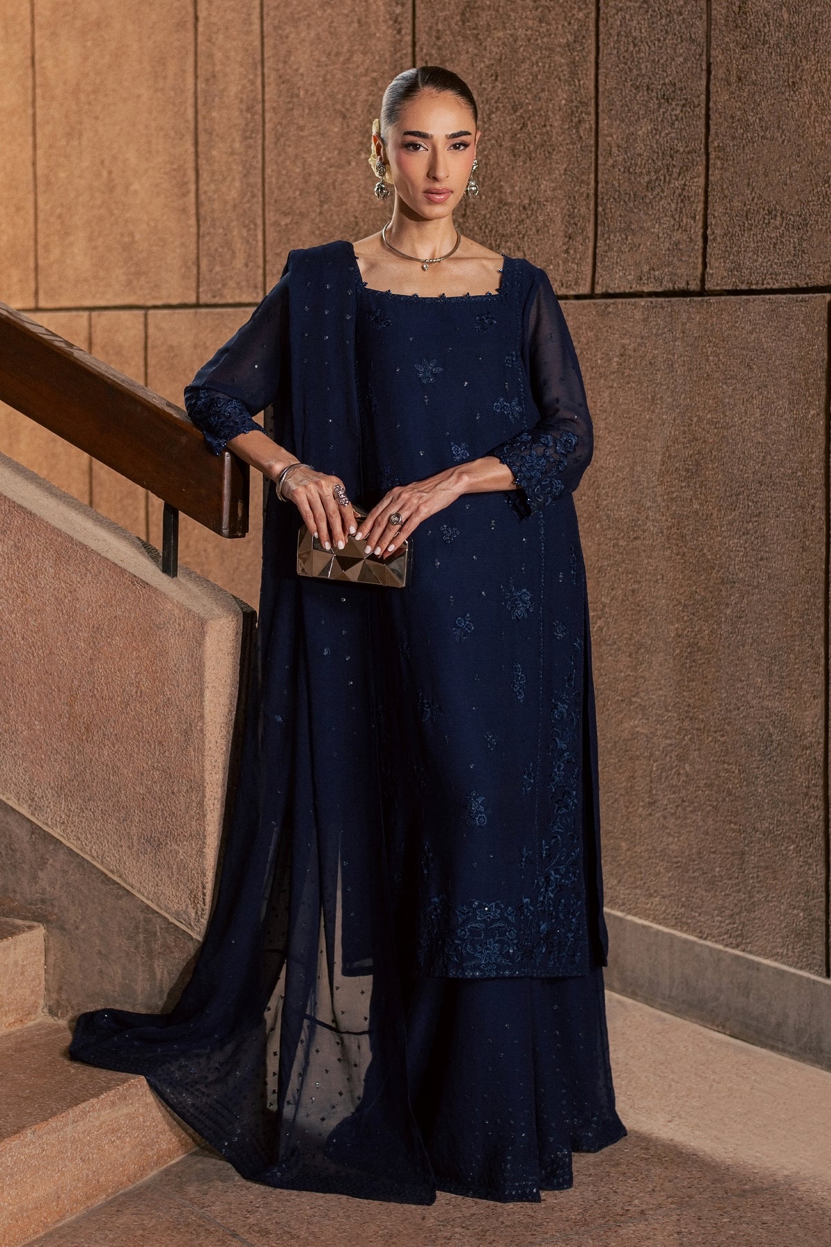 Tanrak 3Pc - Festive Luxe Pret BATIKLUXESEP26  BATIK   XS / Midnight Blue / Chiffon