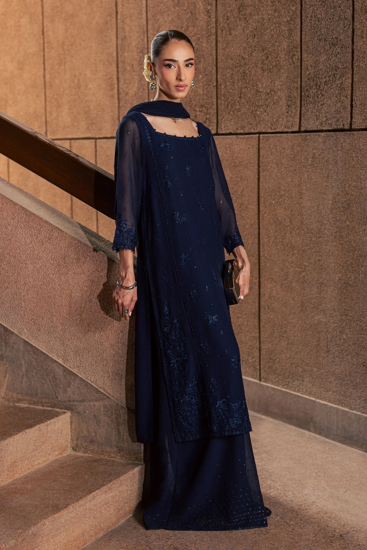 Tanrak 3Pc - Festive Luxe Pret BATIKLUXESEP26  BATIK   XS / Midnight Blue / Chiffon