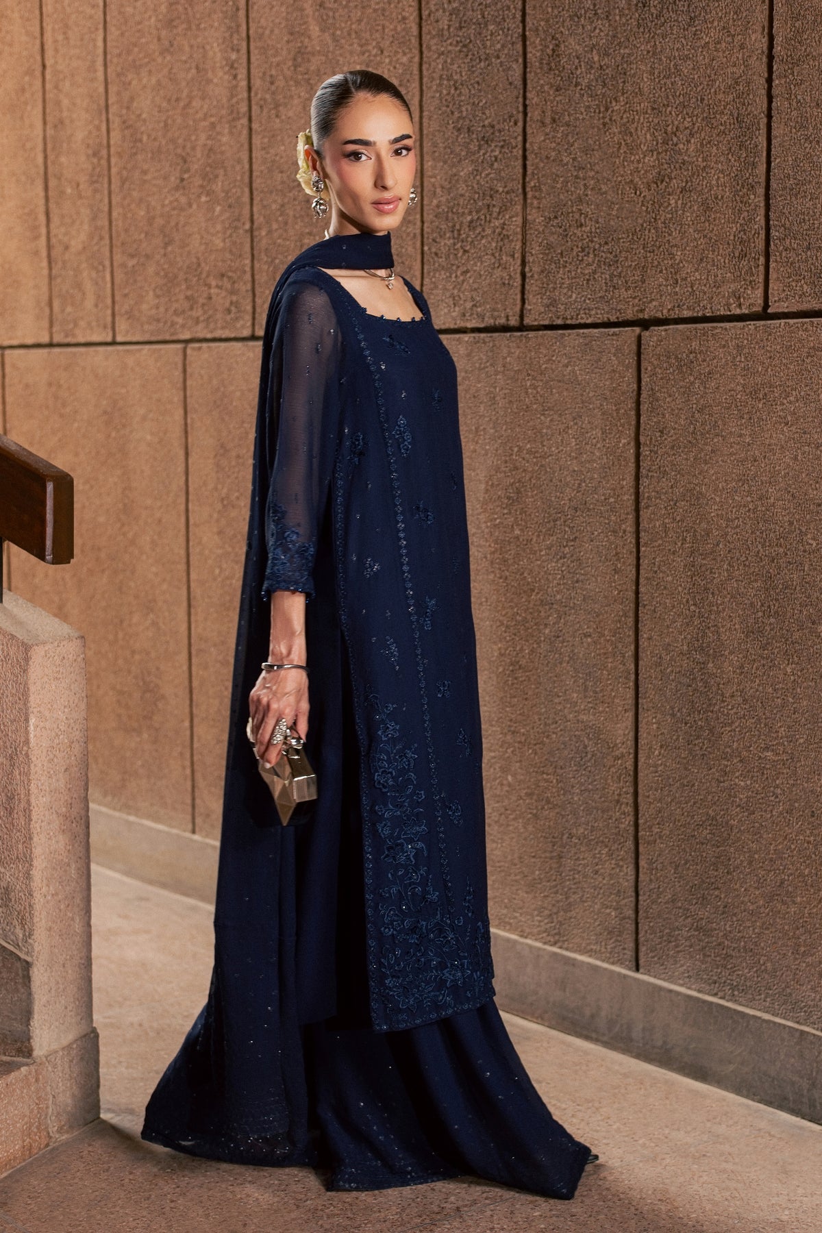 Tanrak 3Pc - Festive Luxe Pret BATIKLUXESEP26  BATIK   XS / Midnight Blue / Chiffon