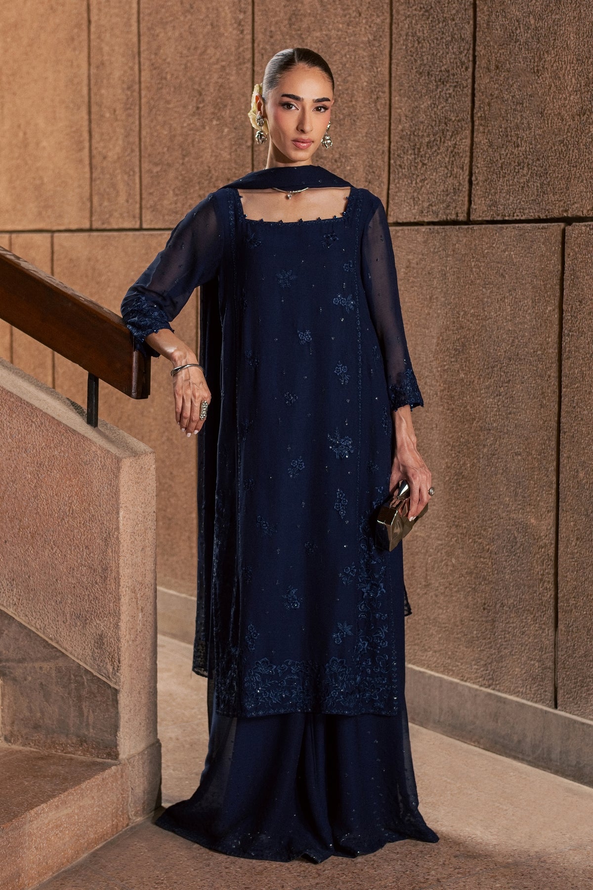 Tanrak 3Pc - Festive Luxe Pret BATIKLUXESEP26  BATIK   XS / Midnight Blue / Chiffon