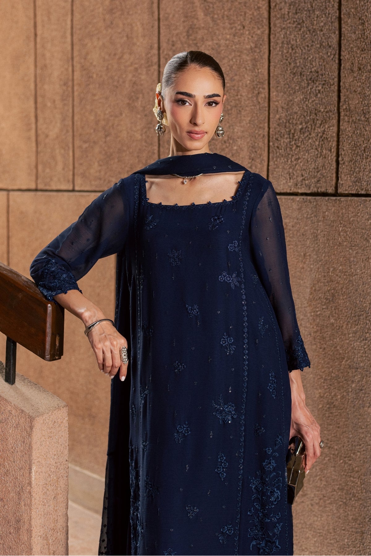 Tanrak 3Pc - Festive Luxe Pret BATIKLUXESEP26  BATIK   XS / Midnight Blue / Chiffon