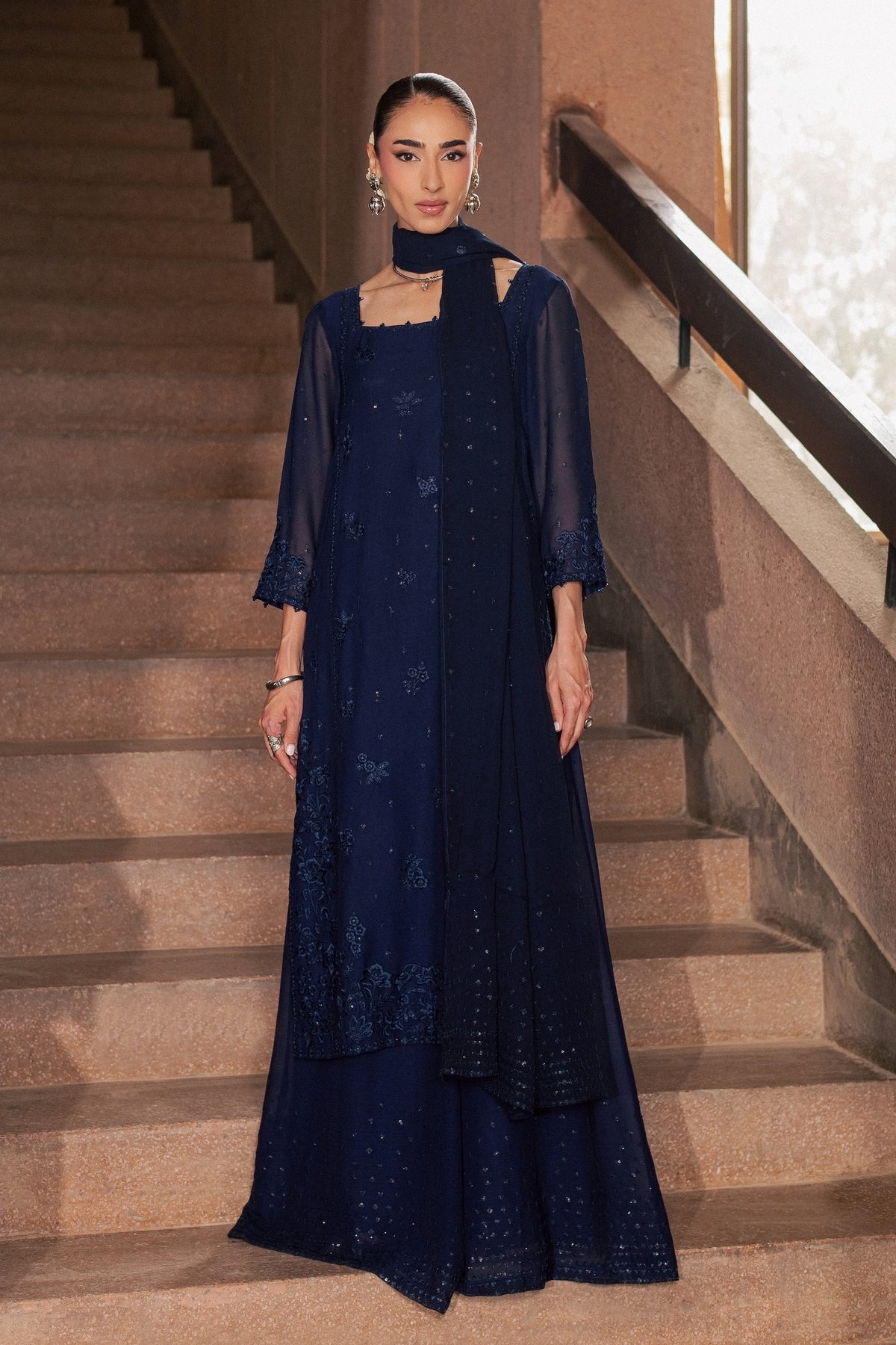 Tanrak 3Pc - Festive Luxe Pret BATIKLUXESEP26  BATIK   XS / Midnight Blue / Chiffon