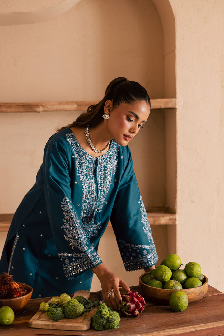  Teal Mahay 2Pc - Embroidered Khaddar Dress BATIK WINTER PRET 2025  BATIK   XS / Prussian / Khaddar-S / Prussian / Khaddar-M / Prussian / Khaddar-L / Prussian / Khaddar-XL / Prussian / Khaddar