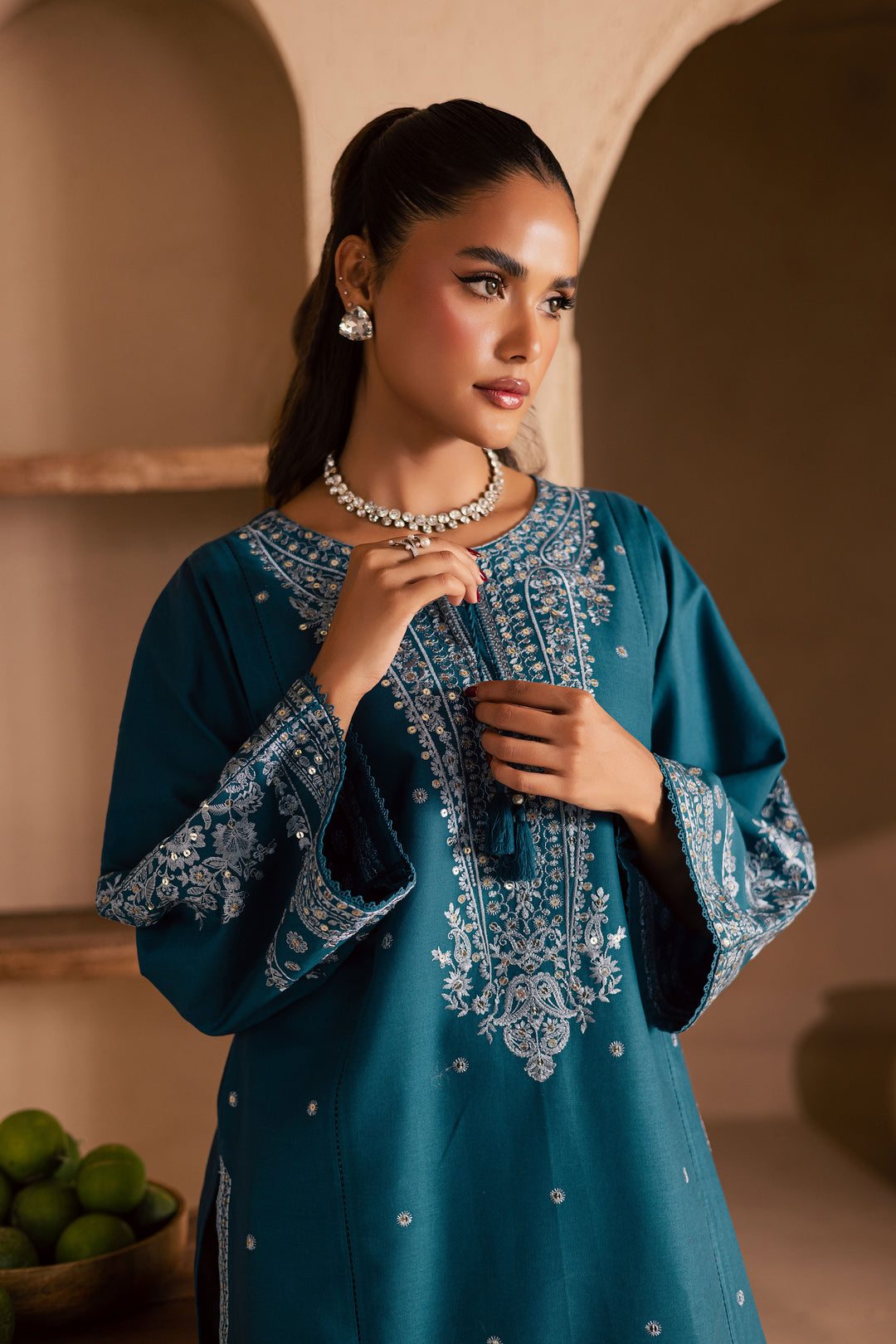  Teal Mahay 2Pc - Embroidered Khaddar Dress BATIK WINTER PRET 2025  BATIK   XS / Prussian / Khaddar-S / Prussian / Khaddar-M / Prussian / Khaddar-L / Prussian / Khaddar-XL / Prussian / Khaddar