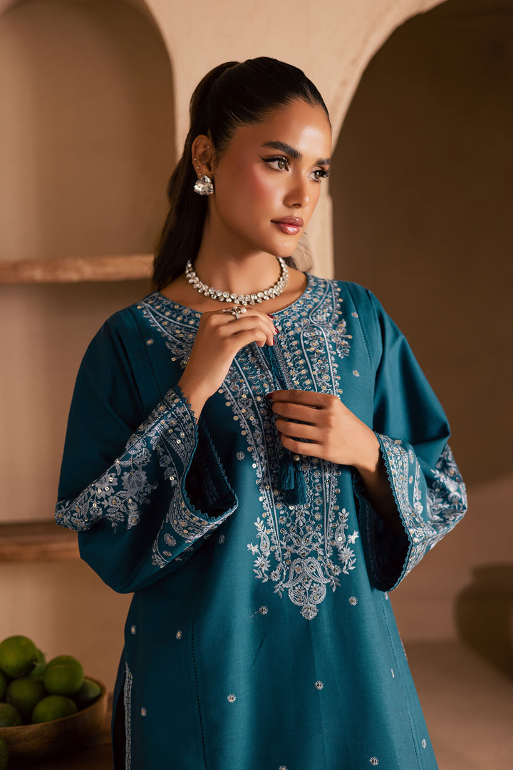  Teal Mahay 2Pc - Embroidered Khaddar Dress BATIK WINTER PRET 2025  BATIK   XS / Prussian / Khaddar-S / Prussian / Khaddar-M / Prussian / Khaddar-L / Prussian / Khaddar-XL / Prussian / Khaddar
