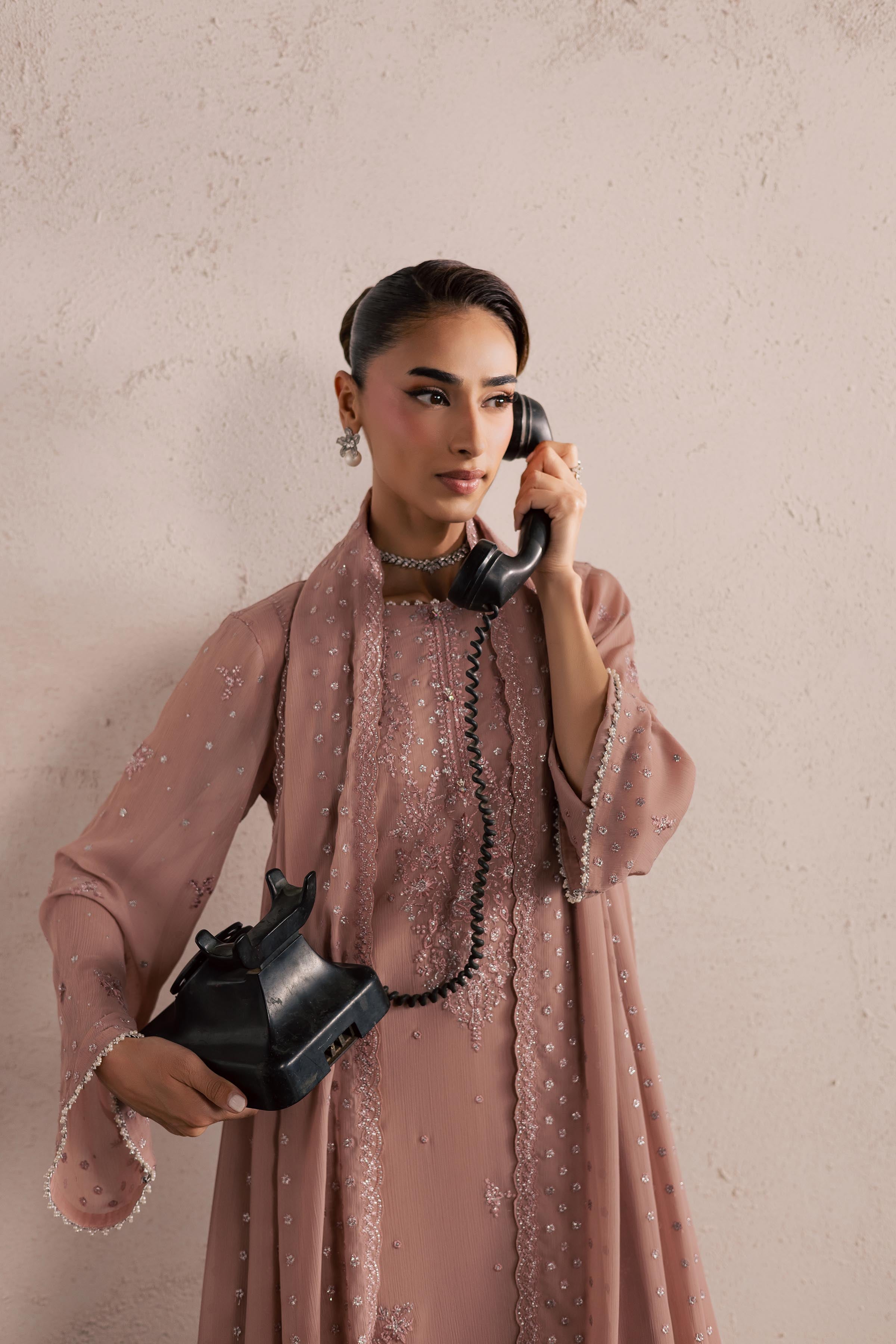  Tirna 3Pc - Festive Luxury Formal BATIKSS26  BATIK   S / Pink / Crinkle-M / Pink / Crinkle-L / Pink / Crinkle