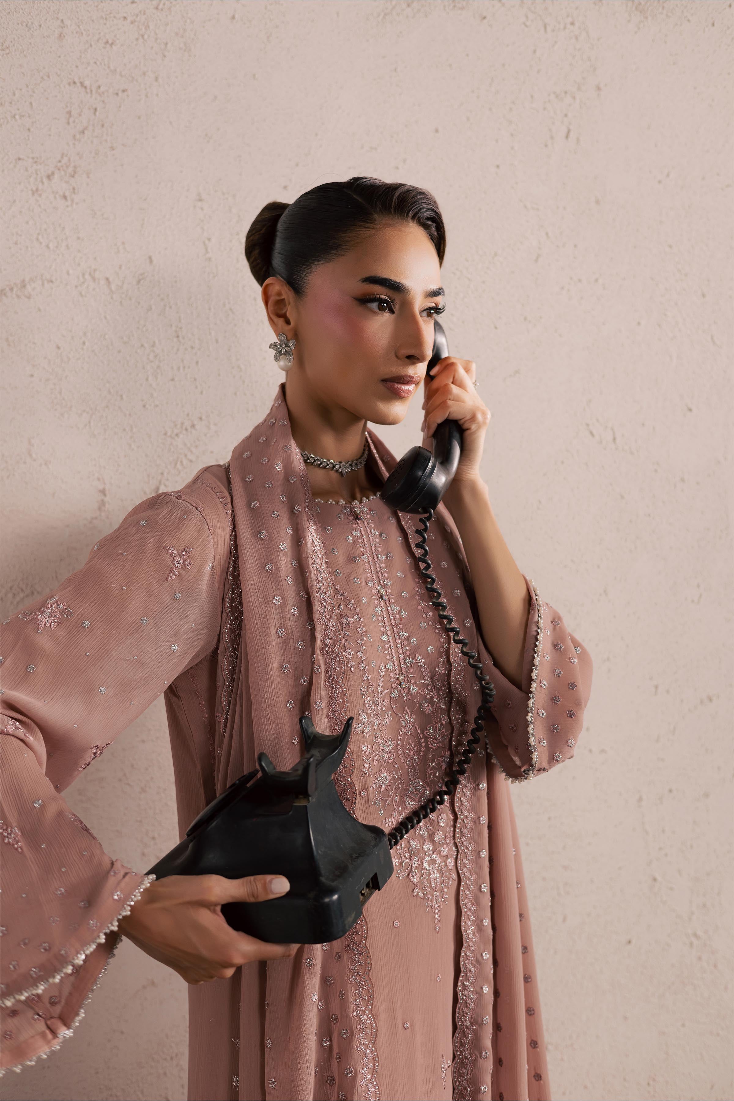  Tirna 3Pc - Festive Luxury Formal BATIKSS26  BATIK   S / Pink / Crinkle-M / Pink / Crinkle-L / Pink / Crinkle