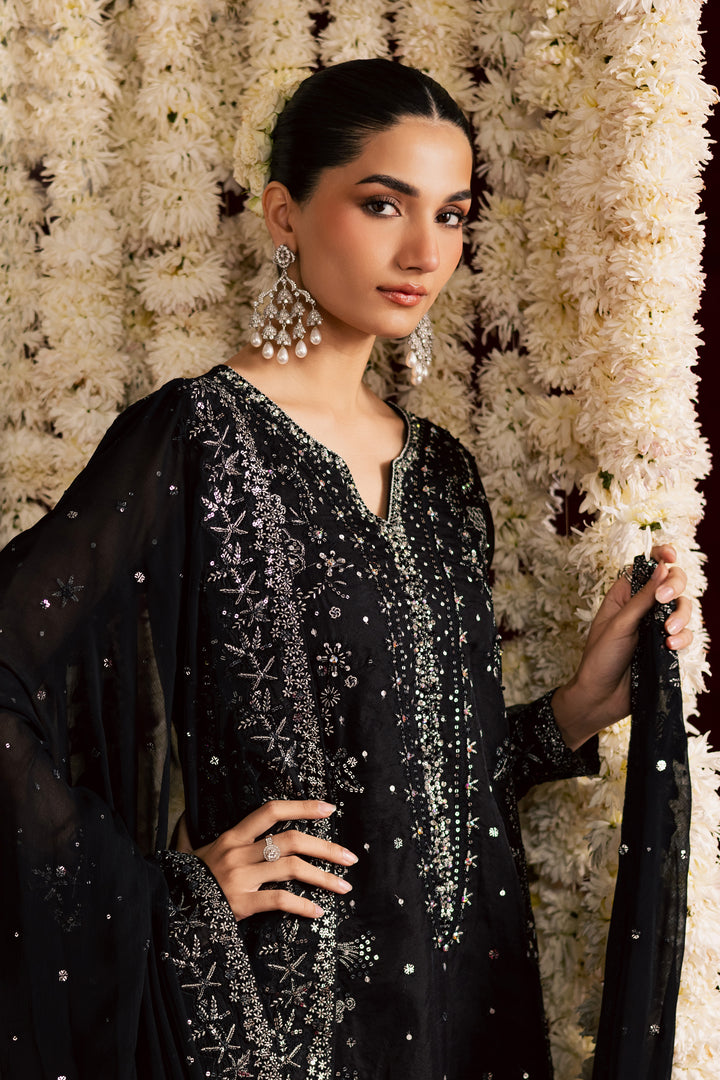  Toor 3Pc- Wedding Formal Dress BATIKSTUDIO2025  BATIK   S / Black / Organza-M / Black / Organza-L / Black / Organza