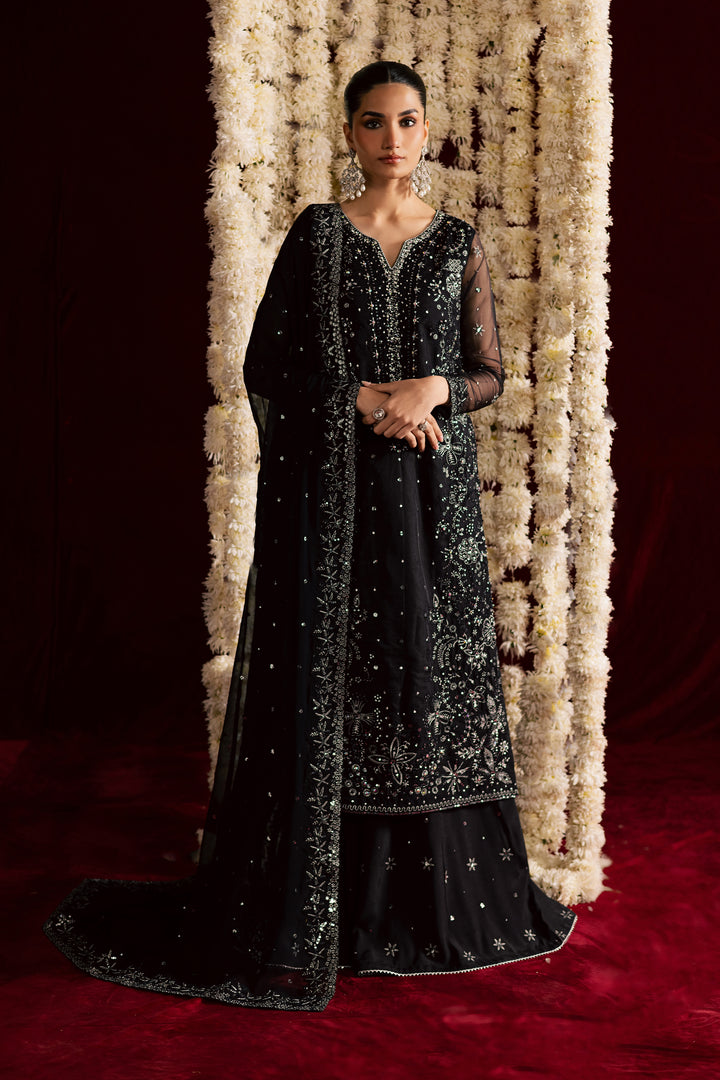  Toor 3Pc- Wedding Formal Dress BATIKSTUDIO2025  BATIK   S / Black / Organza-M / Black / Organza-L / Black / Organza