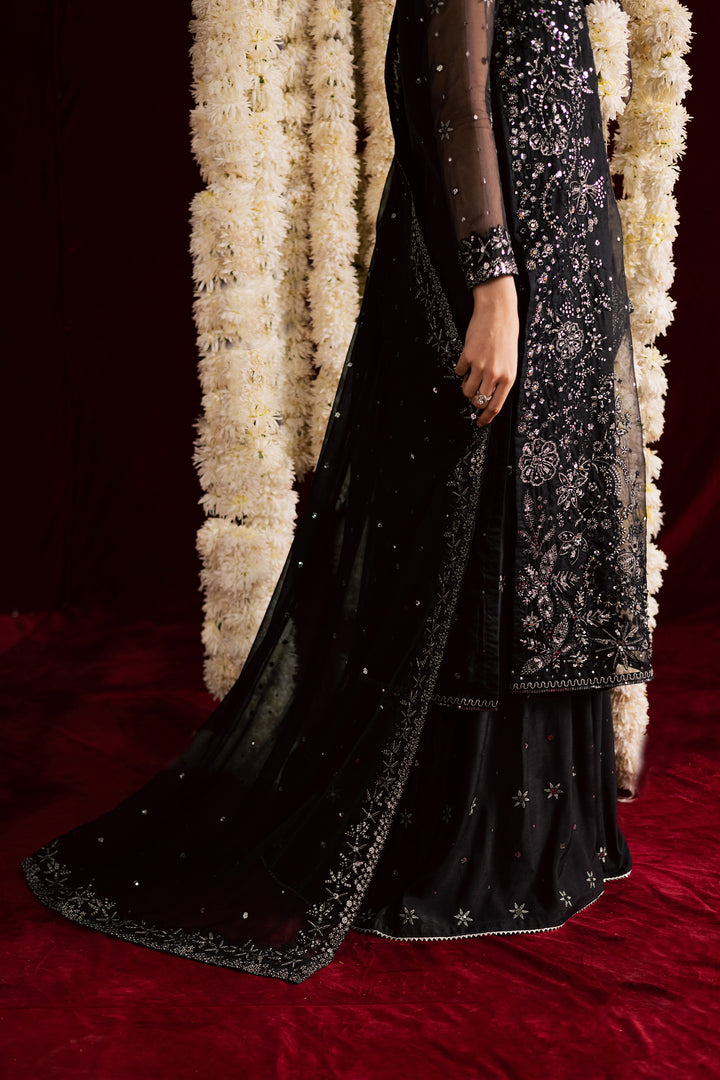  Toor 3Pc- Wedding Formal Dress BATIKSTUDIO2025  BATIK   S / Black / Organza-M / Black / Organza-L / Black / Organza