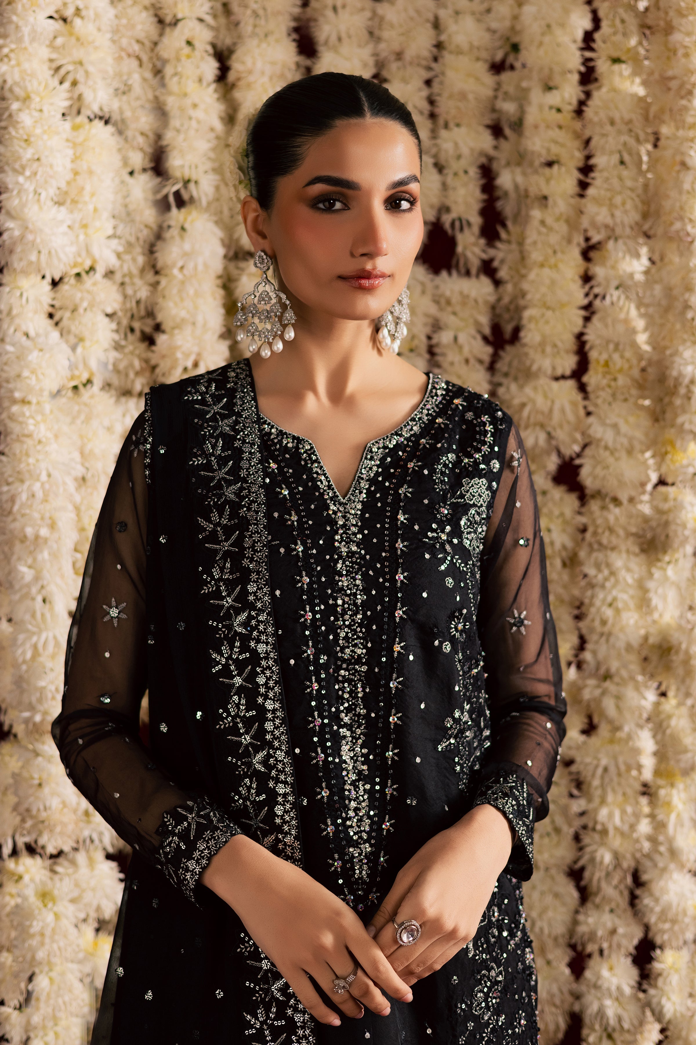  Toor 3Pc- Wedding Formal Dress BATIKSTUDIO2025  BATIK   S / Black / Organza-M / Black / Organza-L / Black / Organza