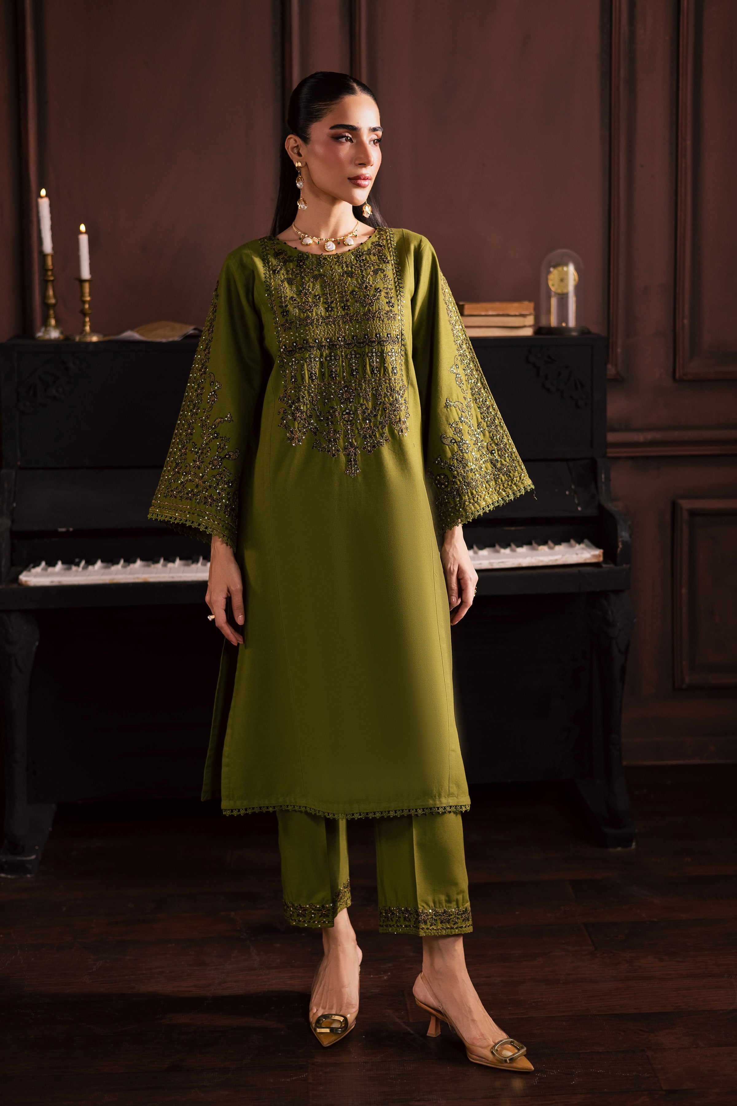  Topaz 2Pc - Embroidered Khaddar Dress BATIK WINTER PRET 2025  BATIK   XS / Fern Green / Khaddar-S / Fern Green / Khaddar-M / Fern Green / Khaddar-L / Fern Green / Khaddar-XL / Fern Green / Khaddar