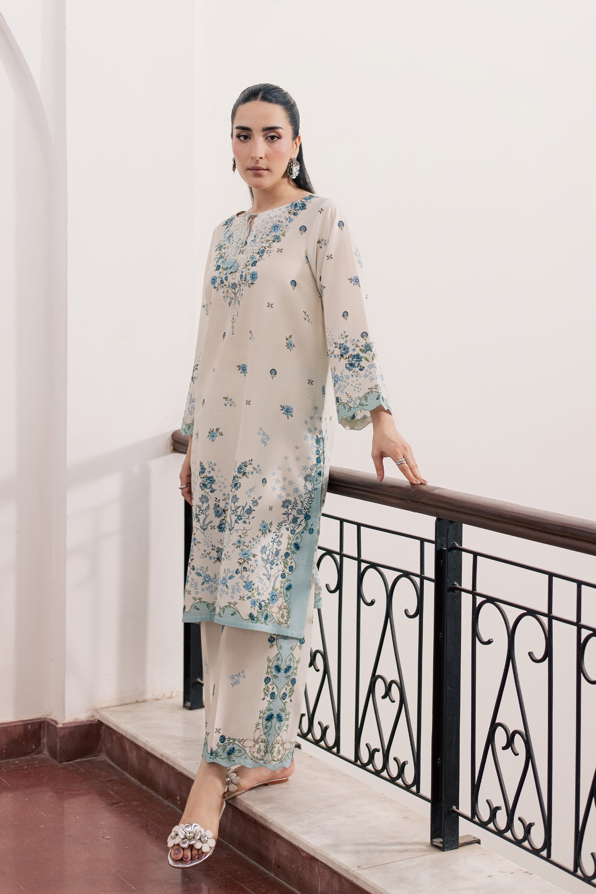  Trey 2Pc - Printed Lawn Dress BATIKSS26  BATIK   XS / Off White / Lawn-S / Off White / Lawn-M / Off White / Lawn-L / Off White / Lawn-XL / Off White / Lawn