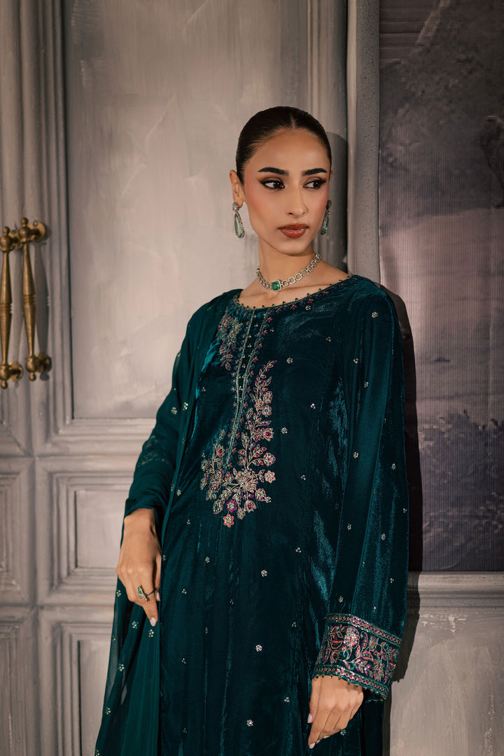  Turquoise 3Pc - Velvet Luxe Pret BATIKLuxePRET2025  BATIK   XS / Teal Green / Velvet-S / Teal Green / Velvet-M / Teal Green / Velvet-L / Teal Green / Velvet-XL / Teal Green / Velvet