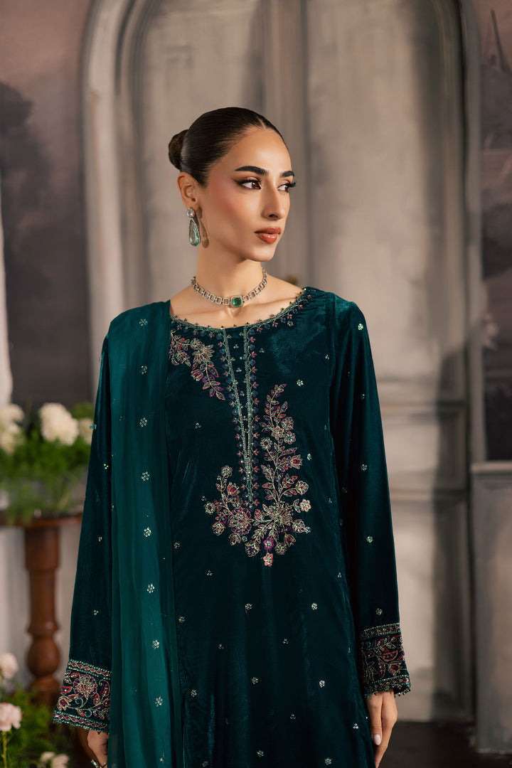  Turquoise 3Pc - Velvet Luxe Pret BATIKLuxePRET2025  BATIK   XS / Teal Green / Velvet-S / Teal Green / Velvet-M / Teal Green / Velvet-L / Teal Green / Velvet-XL / Teal Green / Velvet