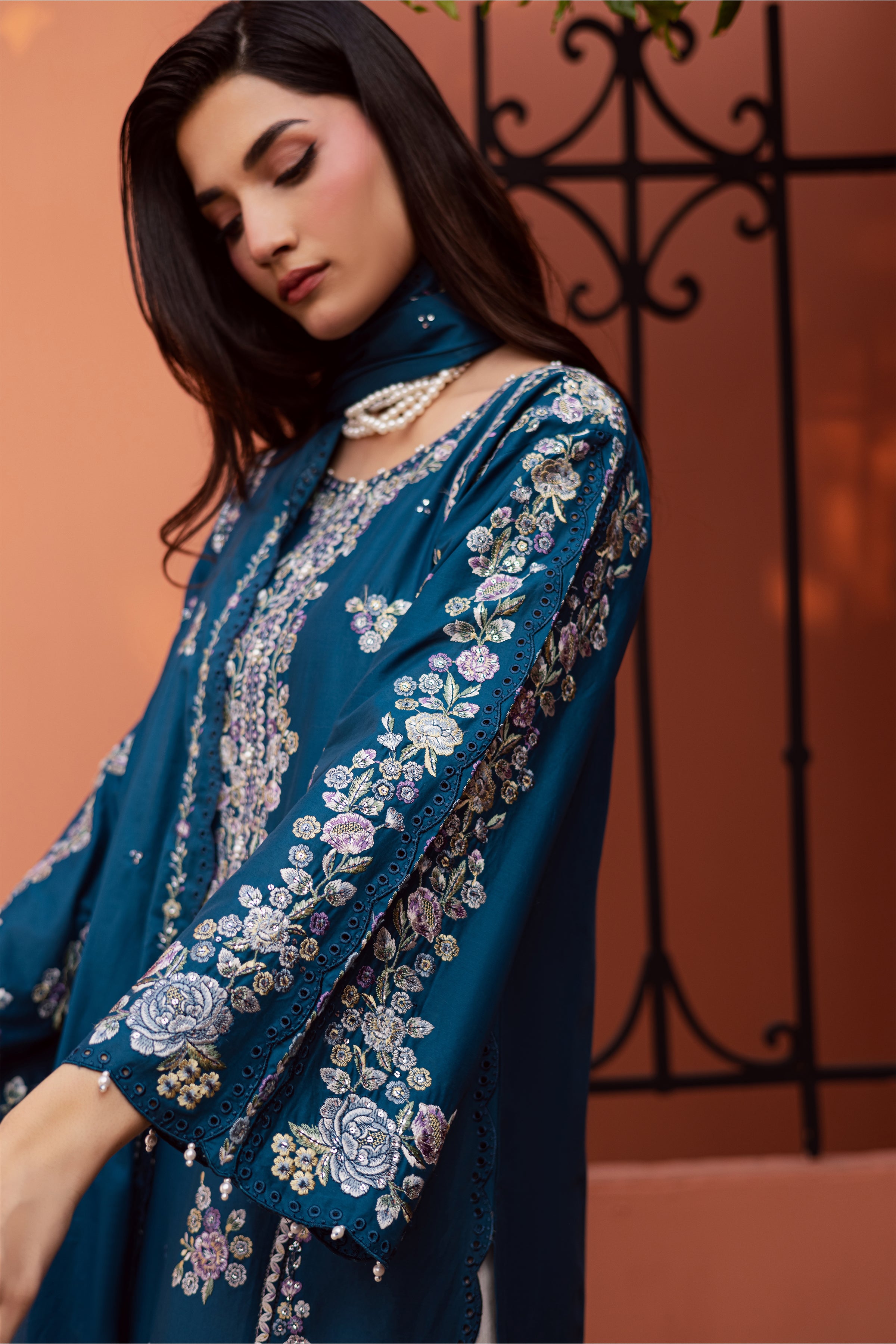 Twilight Bloom 3Pc - Festive Embroidered Lawn BATIKEID2026  BATIK   XS / Moroccan Blue / Pima Lawn-S / Moroccan Blue / Pima Lawn-M / Moroccan Blue / Pima Lawn-L / Moroccan Blue / Pima Lawn-XL / Moroccan Blue / Pima Lawn