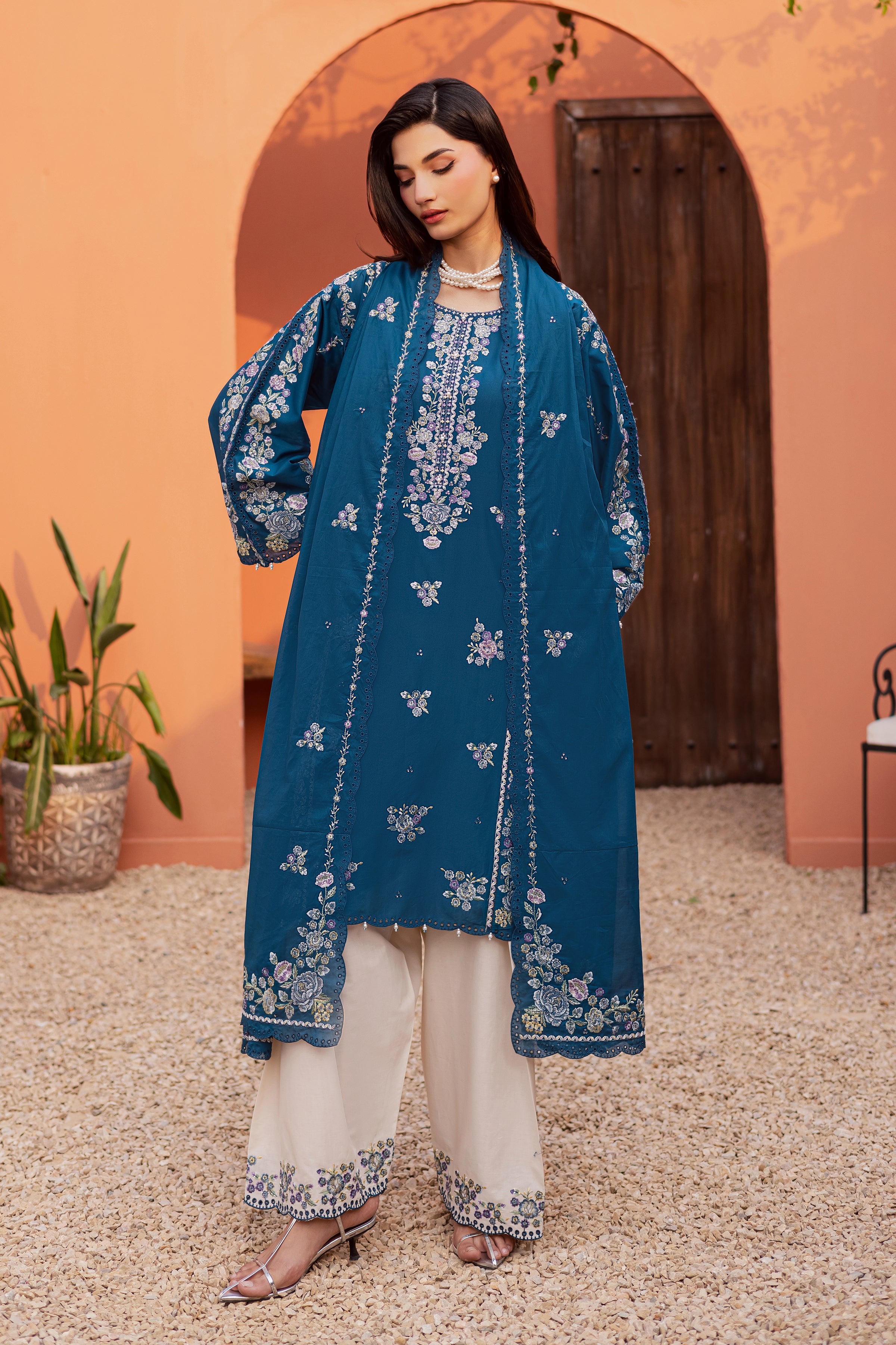  Twilight Bloom 3Pc - Festive Embroidered Lawn BATIKEID2026  BATIK   XS / Moroccan Blue / Pima Lawn-S / Moroccan Blue / Pima Lawn-M / Moroccan Blue / Pima Lawn-L / Moroccan Blue / Pima Lawn-XL / Moroccan Blue / Pima Lawn