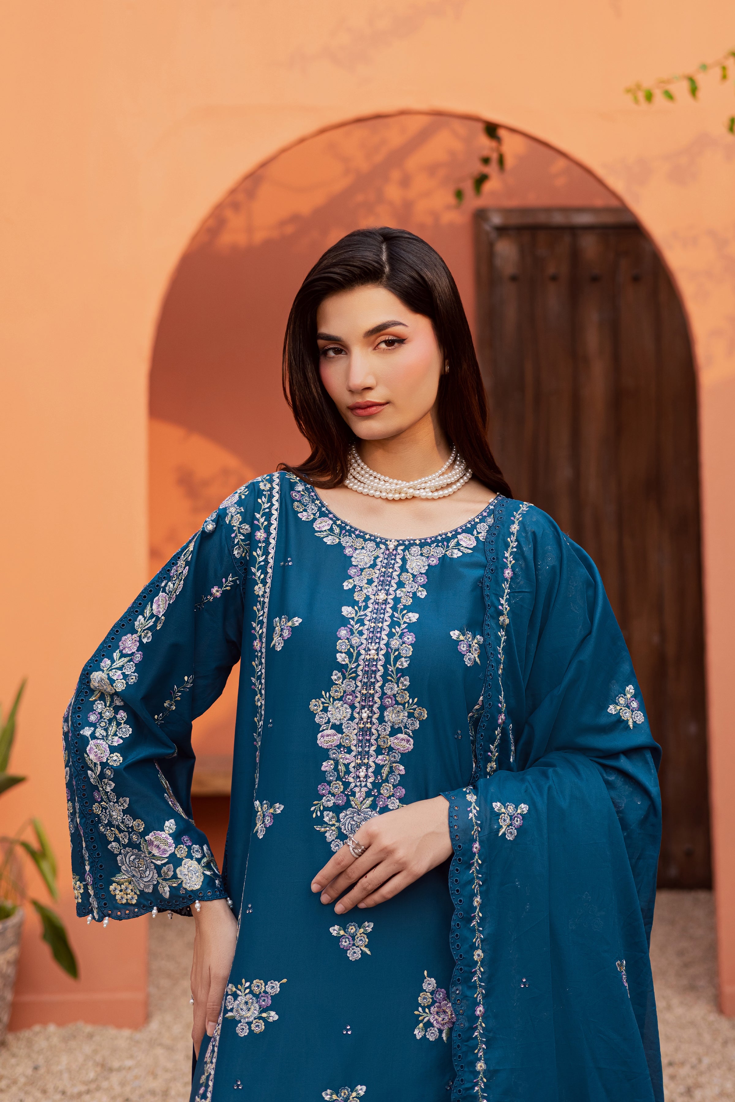  Twilight Bloom 3Pc - Festive Embroidered Lawn BATIKEID2026  BATIK   XS / Moroccan Blue / Pima Lawn-S / Moroccan Blue / Pima Lawn-M / Moroccan Blue / Pima Lawn-L / Moroccan Blue / Pima Lawn-XL / Moroccan Blue / Pima Lawn