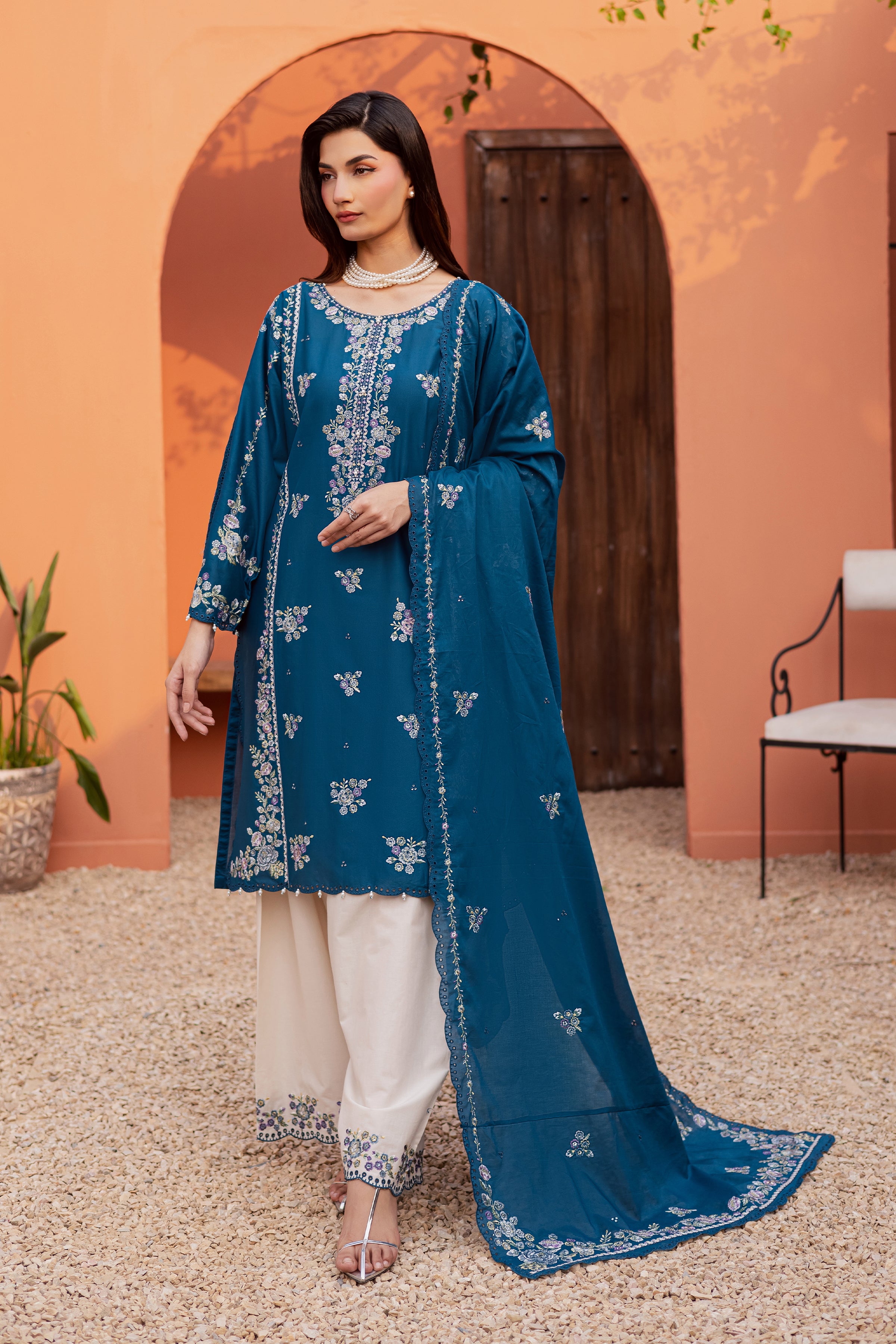  Twilight Bloom 3Pc - Festive Embroidered Lawn BATIKEID2026  BATIK   XS / Moroccan Blue / Pima Lawn-S / Moroccan Blue / Pima Lawn-M / Moroccan Blue / Pima Lawn-L / Moroccan Blue / Pima Lawn-XL / Moroccan Blue / Pima Lawn