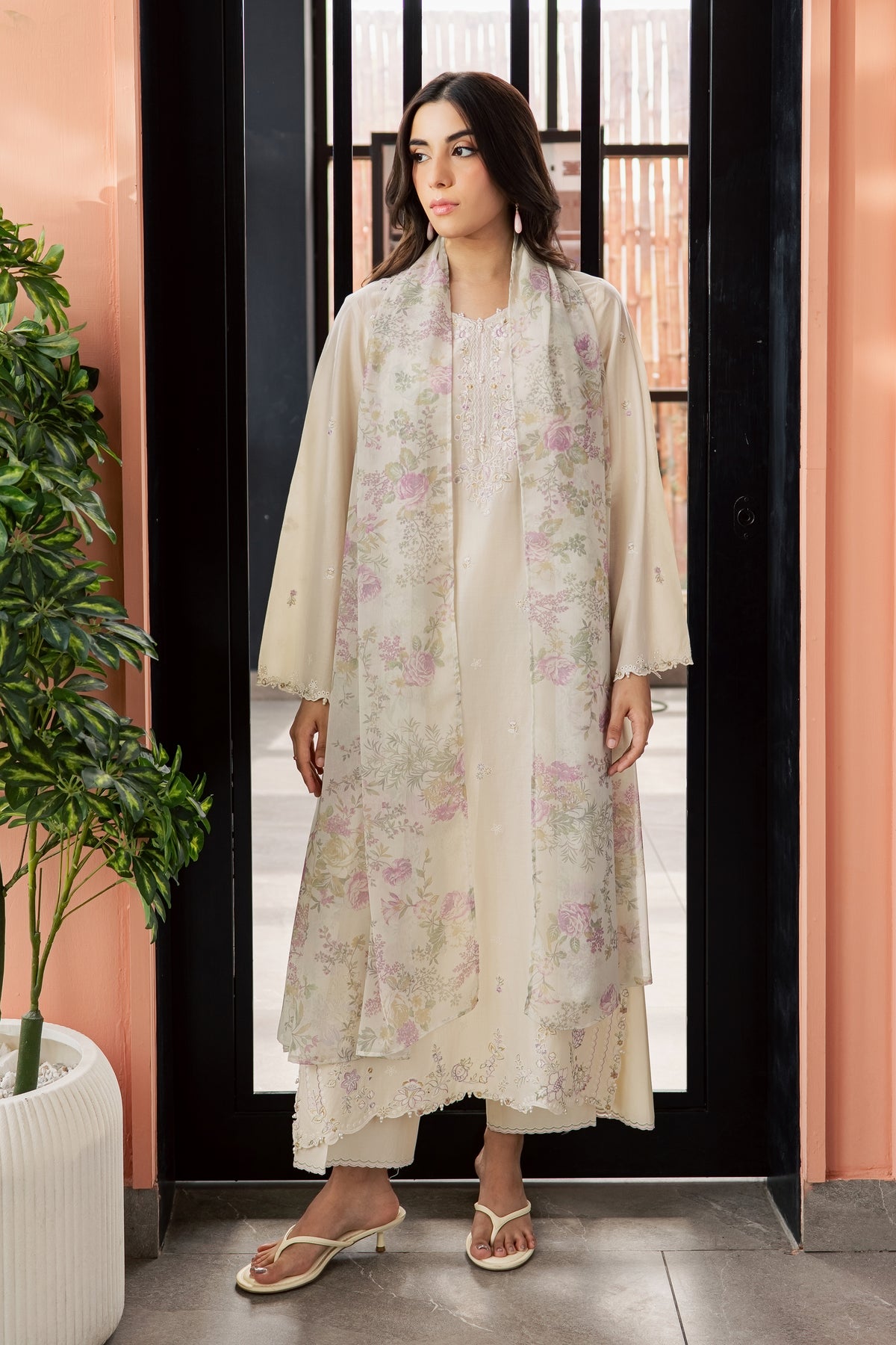 Vanila Frost 3Pc - Embroidered Lawn Dress EverydayEdit26  BATIK   XS / Off White / Pima Lawn