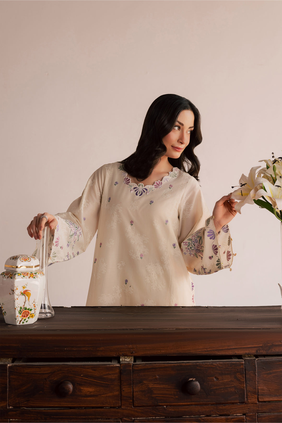  Vanilla Bloom 2Pc - Embroidered Lawn Dress EverydayEdit26  BATIK   XS / White Swan / Pima Lawn-S / White Swan / Pima Lawn-M / White Swan / Pima Lawn-L / White Swan / Pima Lawn-XL / White Swan / Pima Lawn
